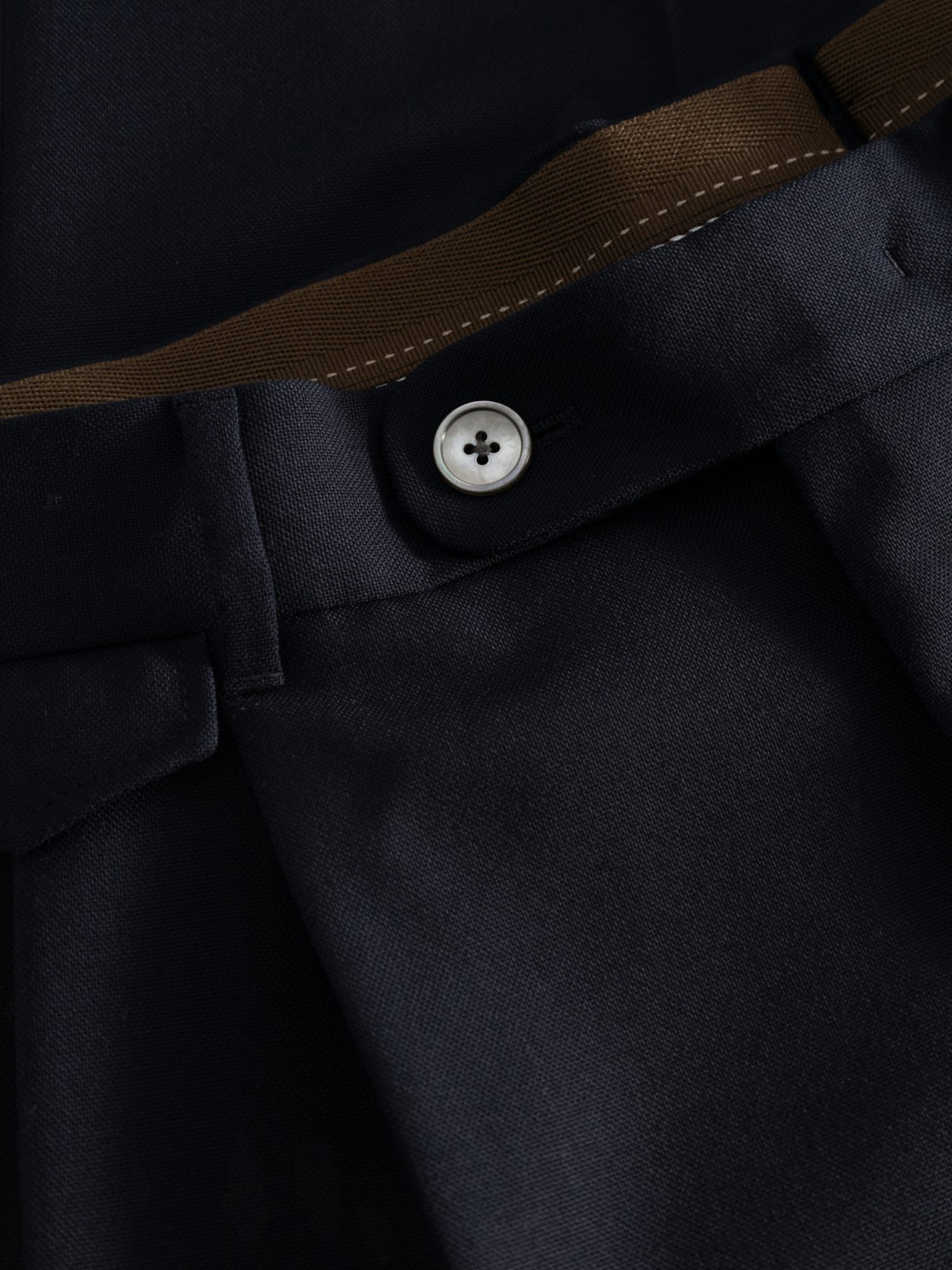 Windsor Stoffhose blau, Business, Wolle, Unifarben, Tailliert, Mittel
