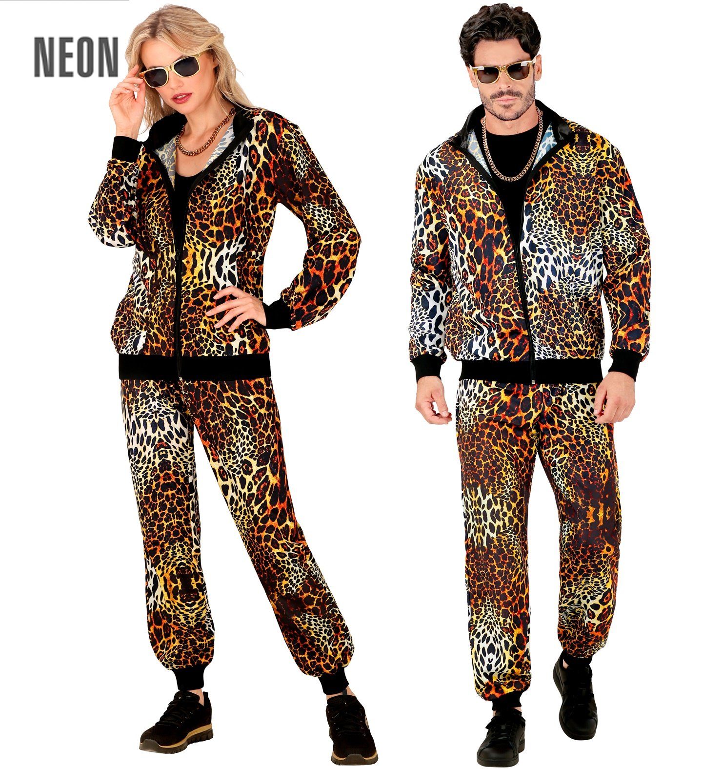 Widmann S.r.l. Kostüm Party Trainingsanzug 'Leopard' für Erwachsene, Or