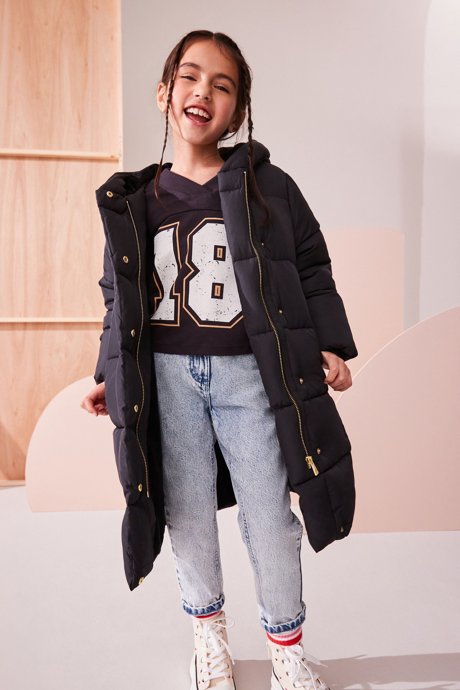 Next Steppmantel Spritzwasserabweisender Mantel mit Steppung (1-tlg)