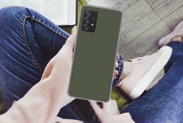 MuchoWow Handyhülle Grün - Einfarbig - Olivgrün, Handyhülle Telefonhülle Samsung Galaxy A33