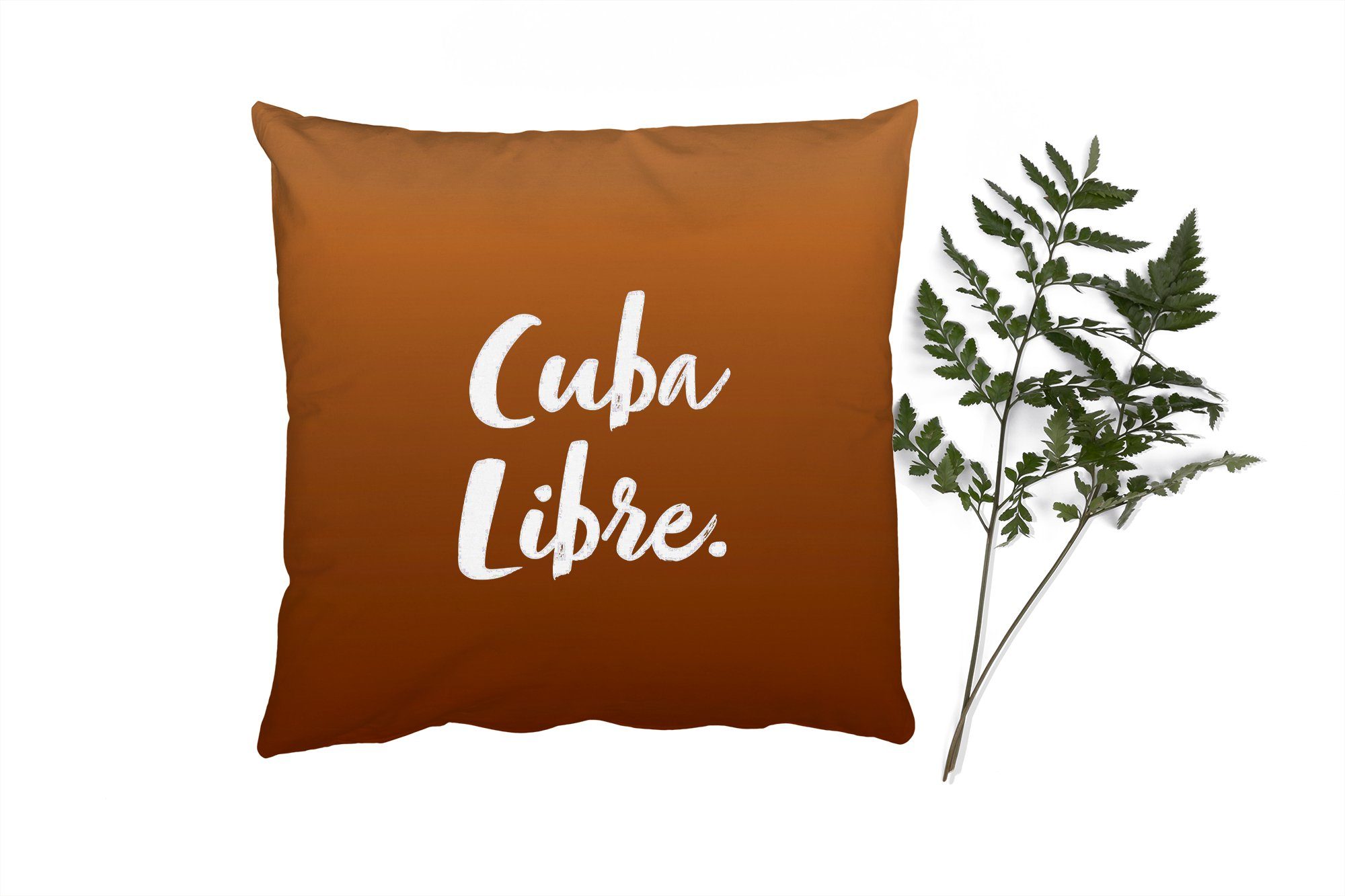 MuchoWow Dekokissen Cocktails - Text - Cuba Libre - Getränk - Zitate, Zierkissen mit Füllung für Wohzimmer, Schlafzimmer, Deko, Sofakissen