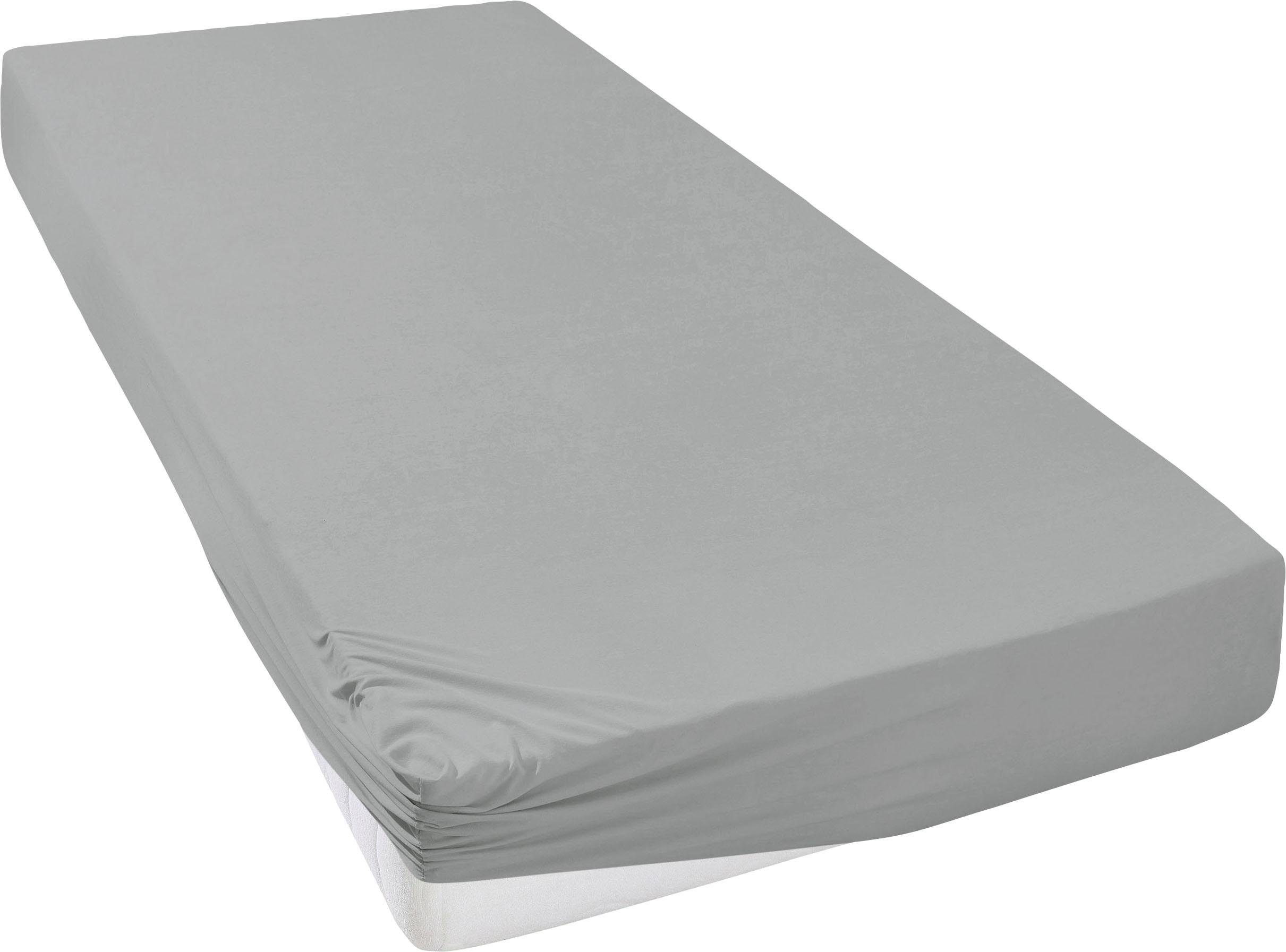 OTTO home Spannbettlaken SOUCY aus Baumwolle mit Elasthan, 160 g/m², Jersey-Elasthan, Gummizug: rundum, (1 Stück), Premium Bettlaken für Matratzen bis 30 cm Höhe, optimale Passform