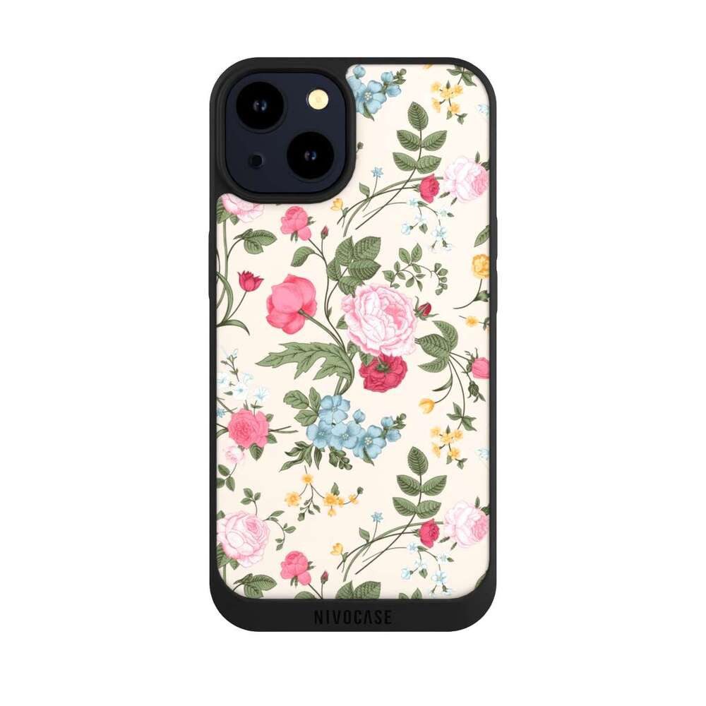 NIVOCASE Handyhülle Vintage Ornamente Blumen Vintage Beauty, Apple iPhone 14 Handyhülle Hülle NIVOpure Case Schwarz