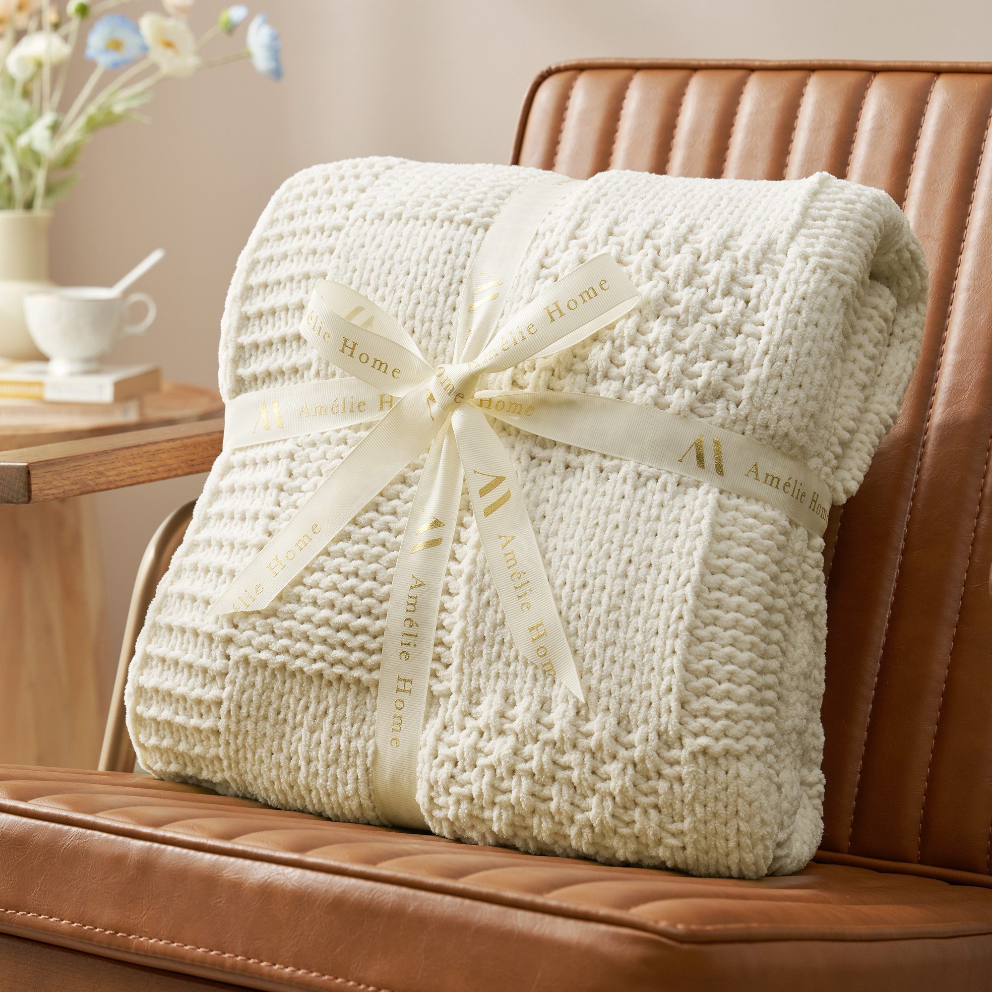 Amélie Home Tagesdecke Karierte Chenille Decke, günstig online kaufen
