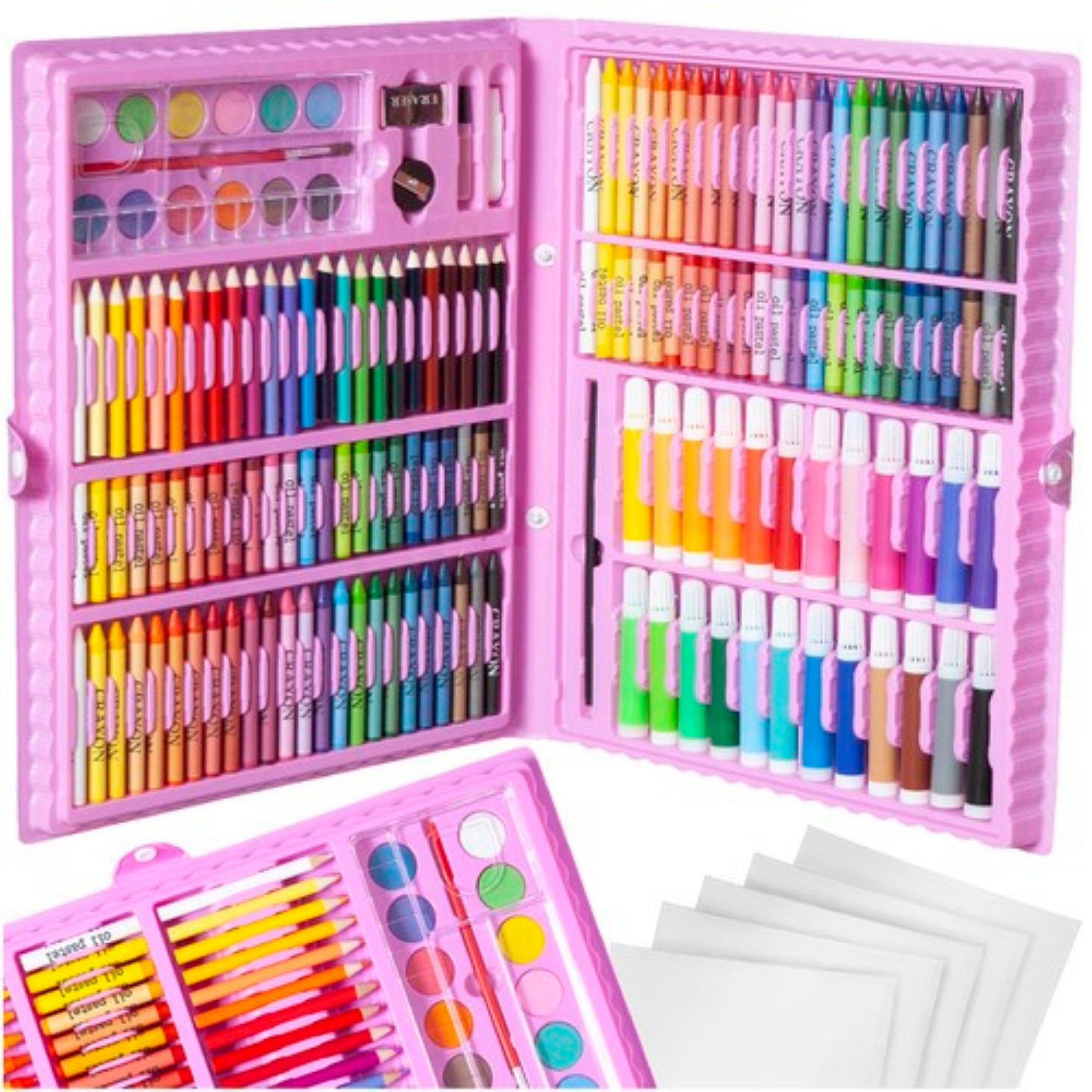 MAALEO Bastelfarbe Kunstkoffer Deluxe: Malset 168-teilig, DIY, Umfangreiches Malkoffer Set mit Viel Zubehör