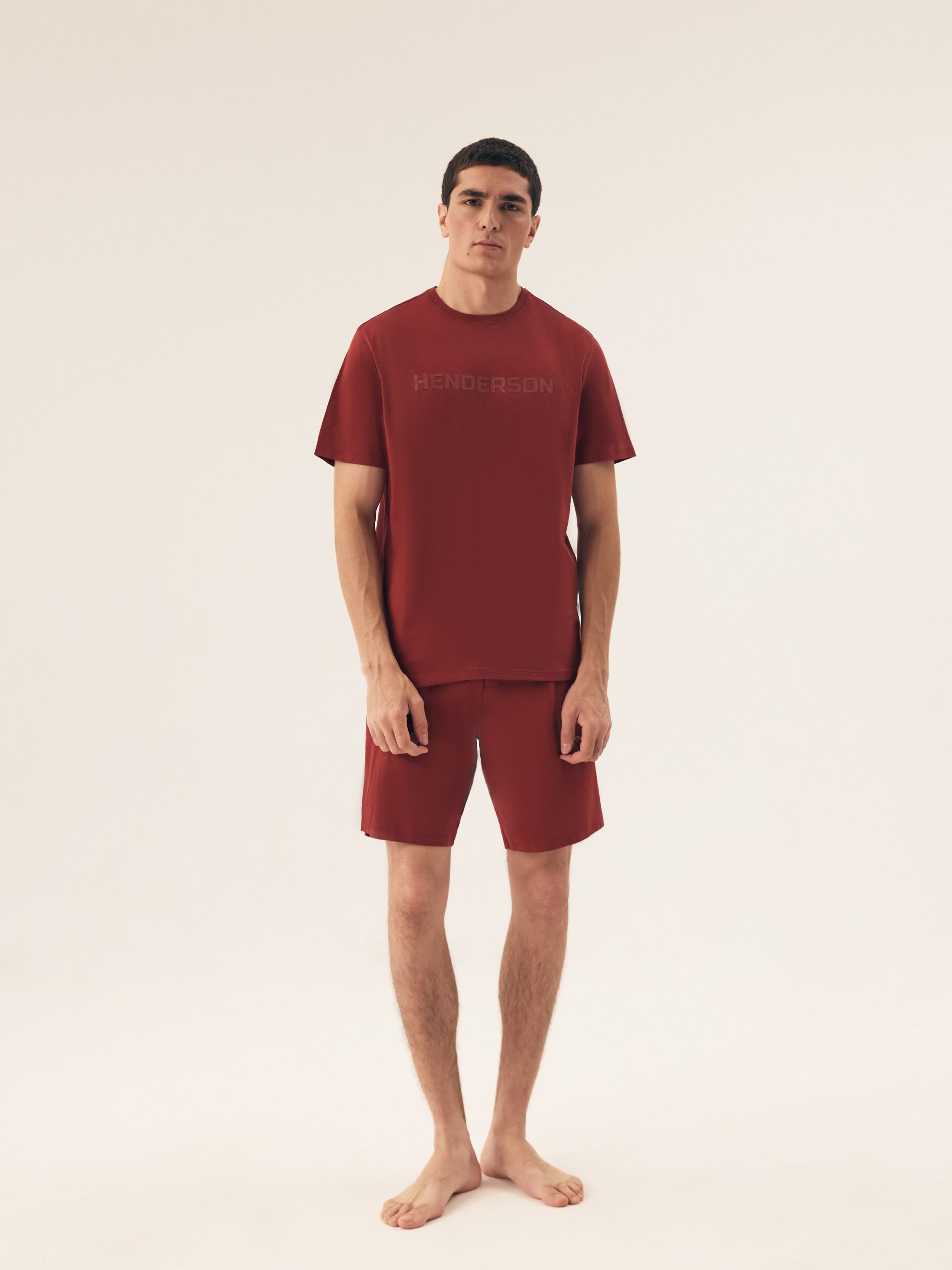 Henderson Schlafanzug Schlafanzug Shorty Kurzarm Rundhalsausschnitt Shorts Baumwolle Daft (2 tlg)