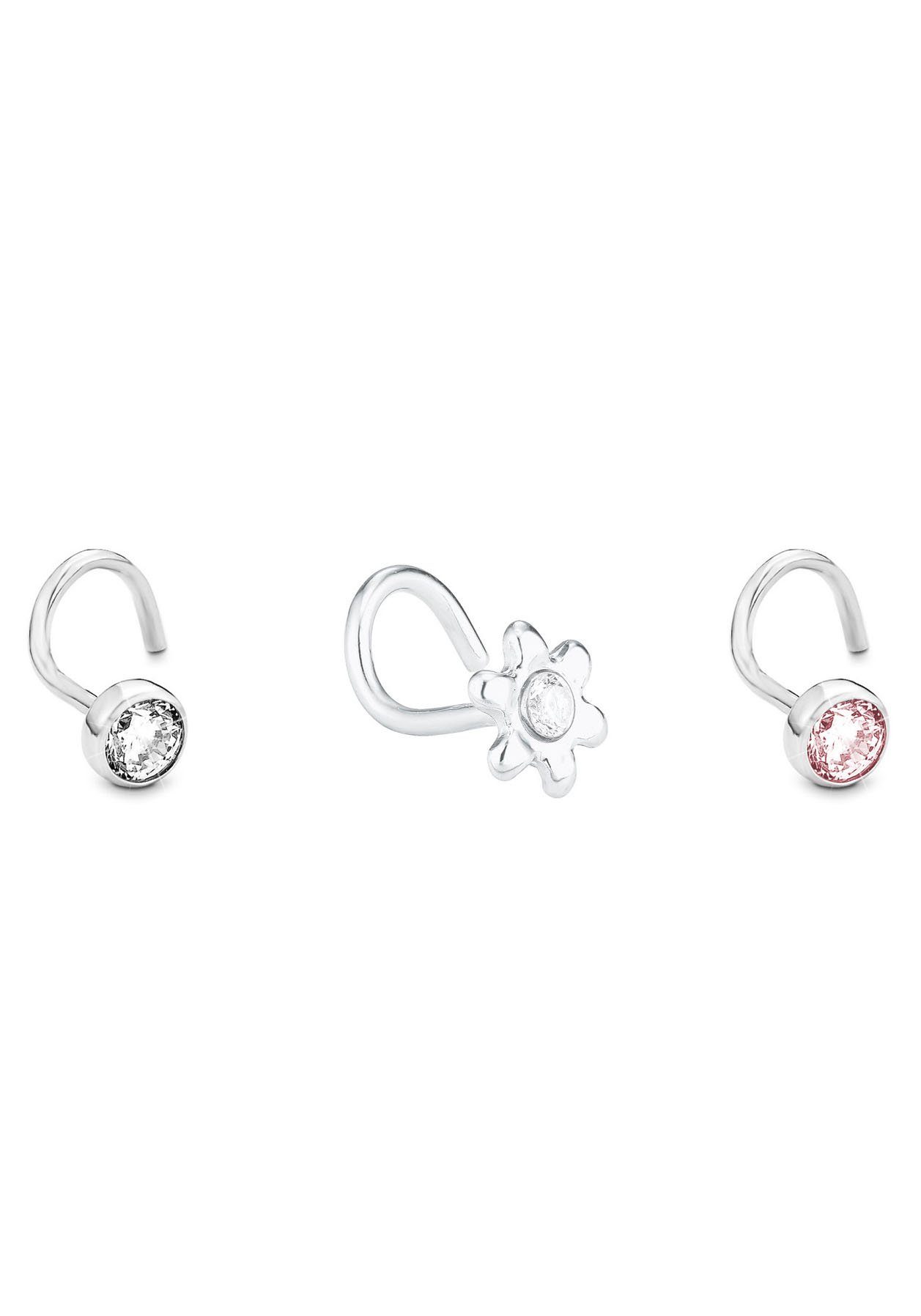 Amor Piercing-Set Blume, 2033012 (Set, 3-tlg), Made in Germany - mit Zirkonia (synth)