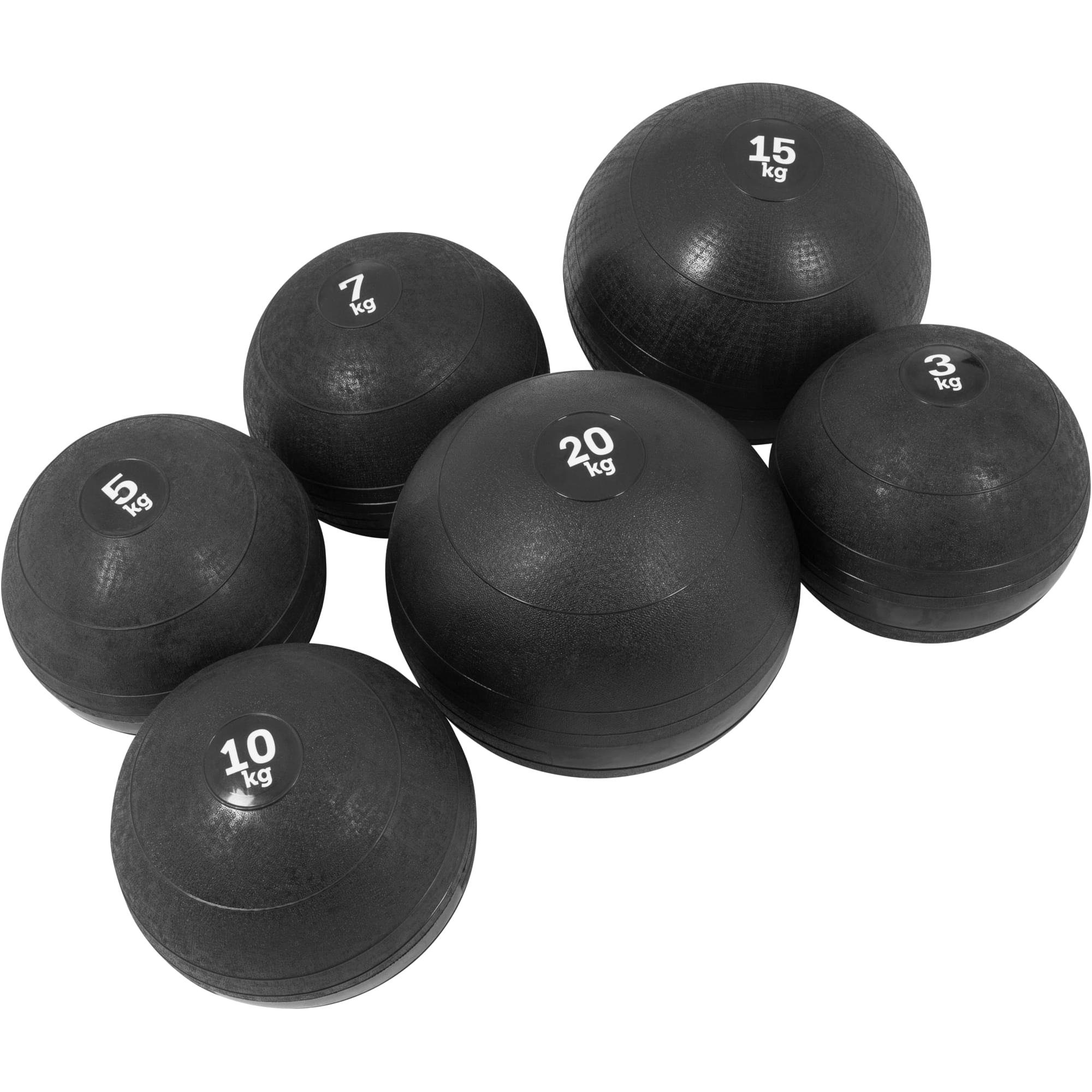 GORILLA SPORTS Medizinball 3kg, 5kg, 7kg, 10kg, 15kg, 20kg, Einzeln/Set, mit Griffiger Oberfläche Set 60kg