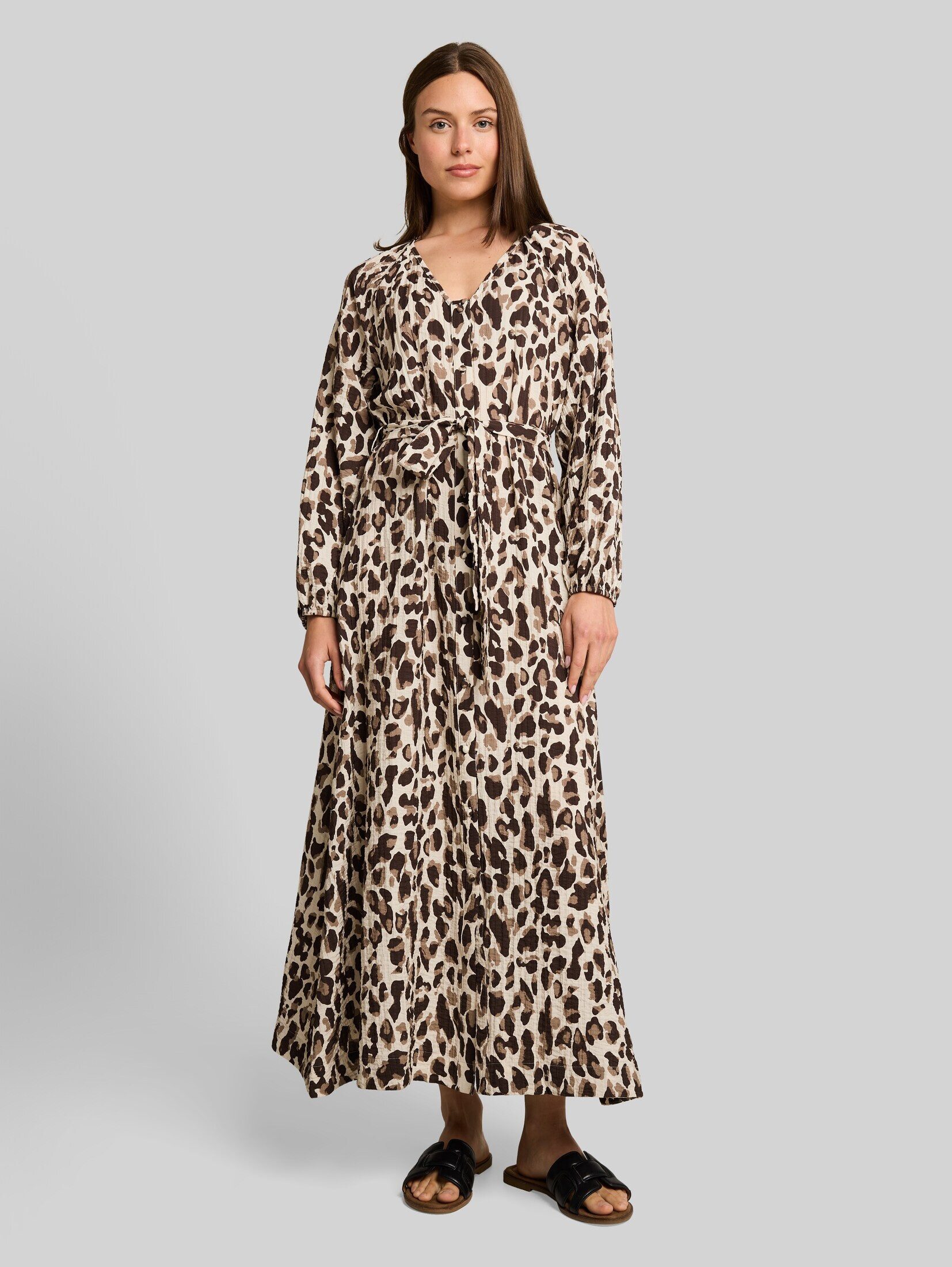 TOM TAILOR Sommerkleid Kleider & Jumpsuits Maxi-Kleid mit Leo-Print