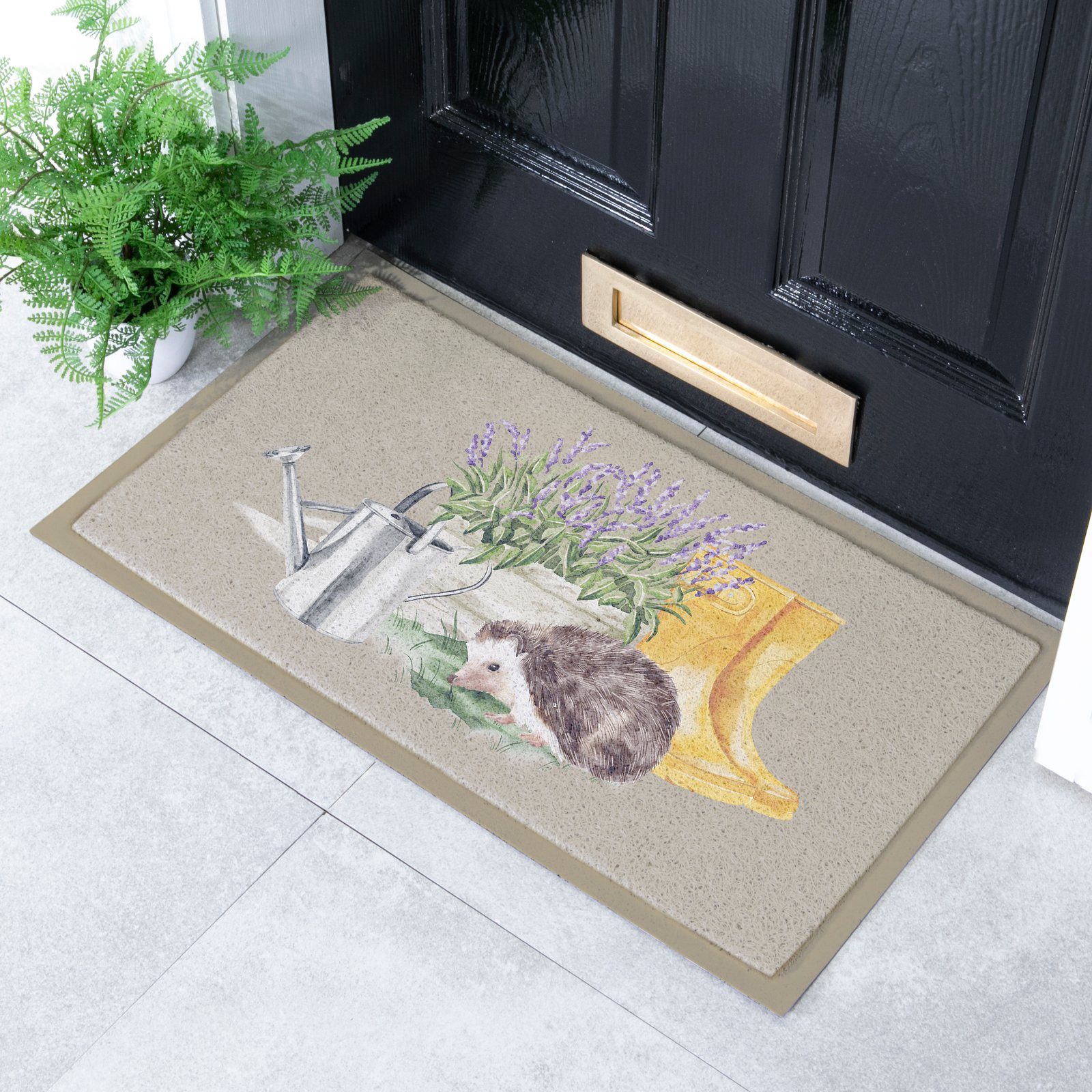 Artsy Mats Fußmatte Fußmatte Lavendel mit Igelmotiv (70 x 40 cm)