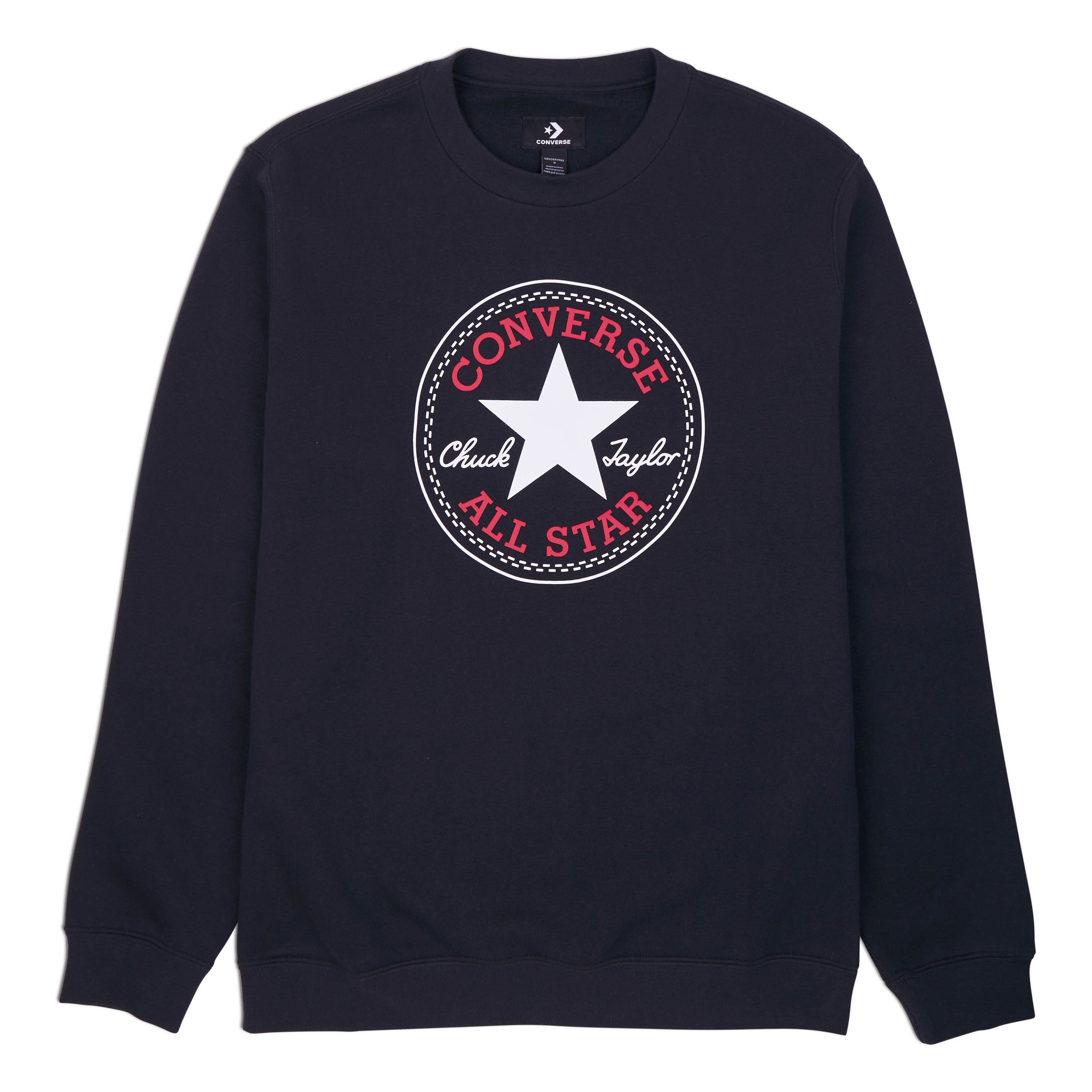 ALL Converse UNISEX BACK STAR PATCH Sweatshirt BRUSHED black1