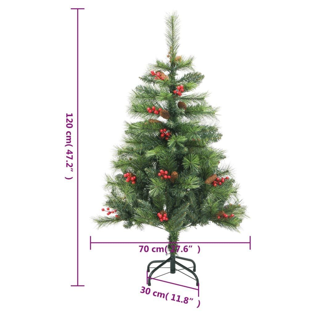 mit & Künstlicher Zapfen Künstlicher Weihnachtsbaum Beeren Weihnachtsbaum cm 120 Klappbar vidaXL