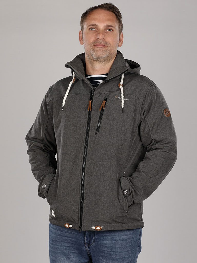 Dry Fashion Softshelljacke Heiligenhafen Herren Outdoor Jacke Heiligenhafen - Fleece-Futter Abnehmbare Kapuze