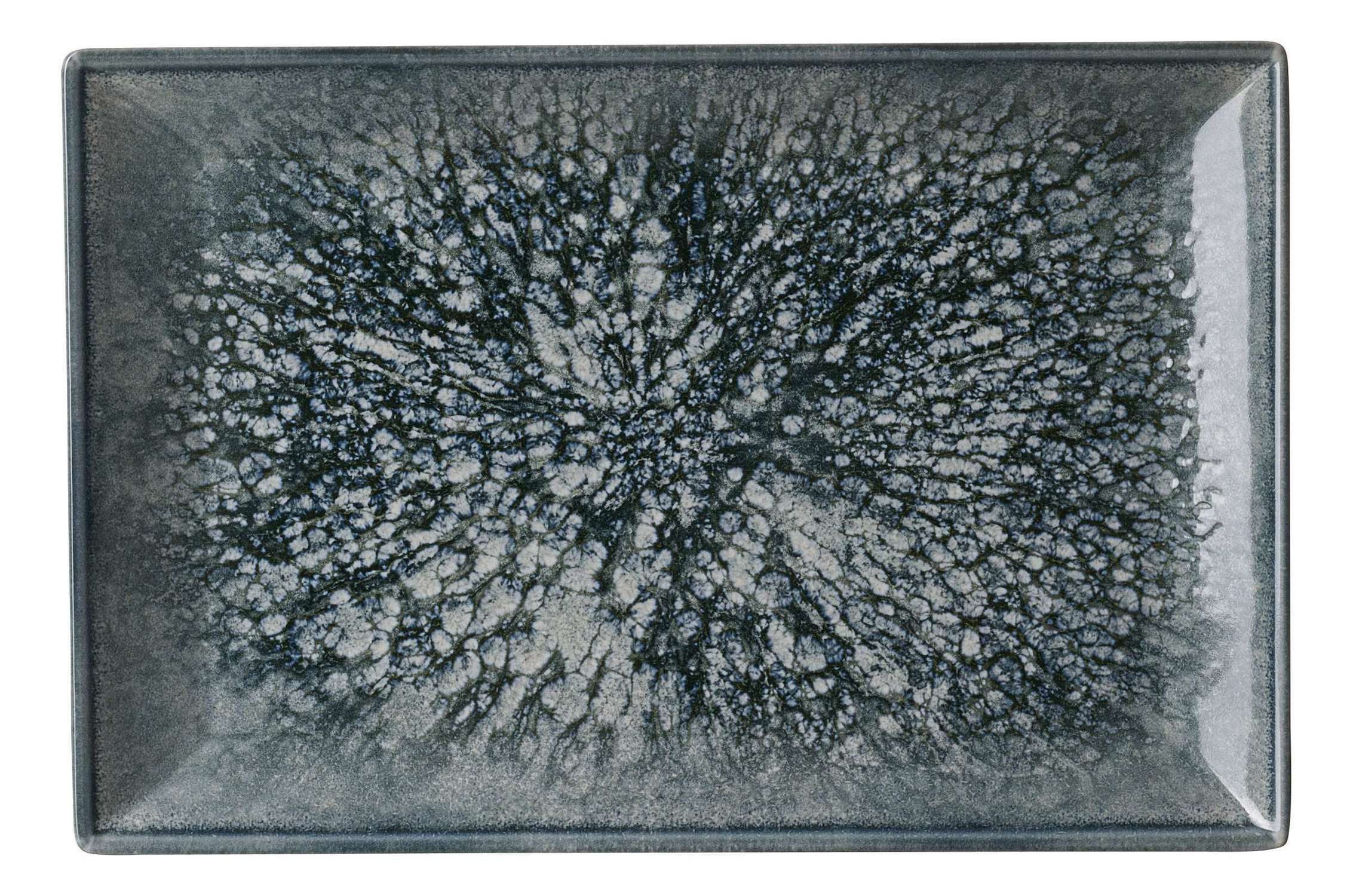 Ritzenhoff & Breker Servierplatte Grana Platte eckig 30x20 cm aus Steinzeug in Graublau, Steinzeug, (1-tlg), Steinoptik mit körniger Haptik