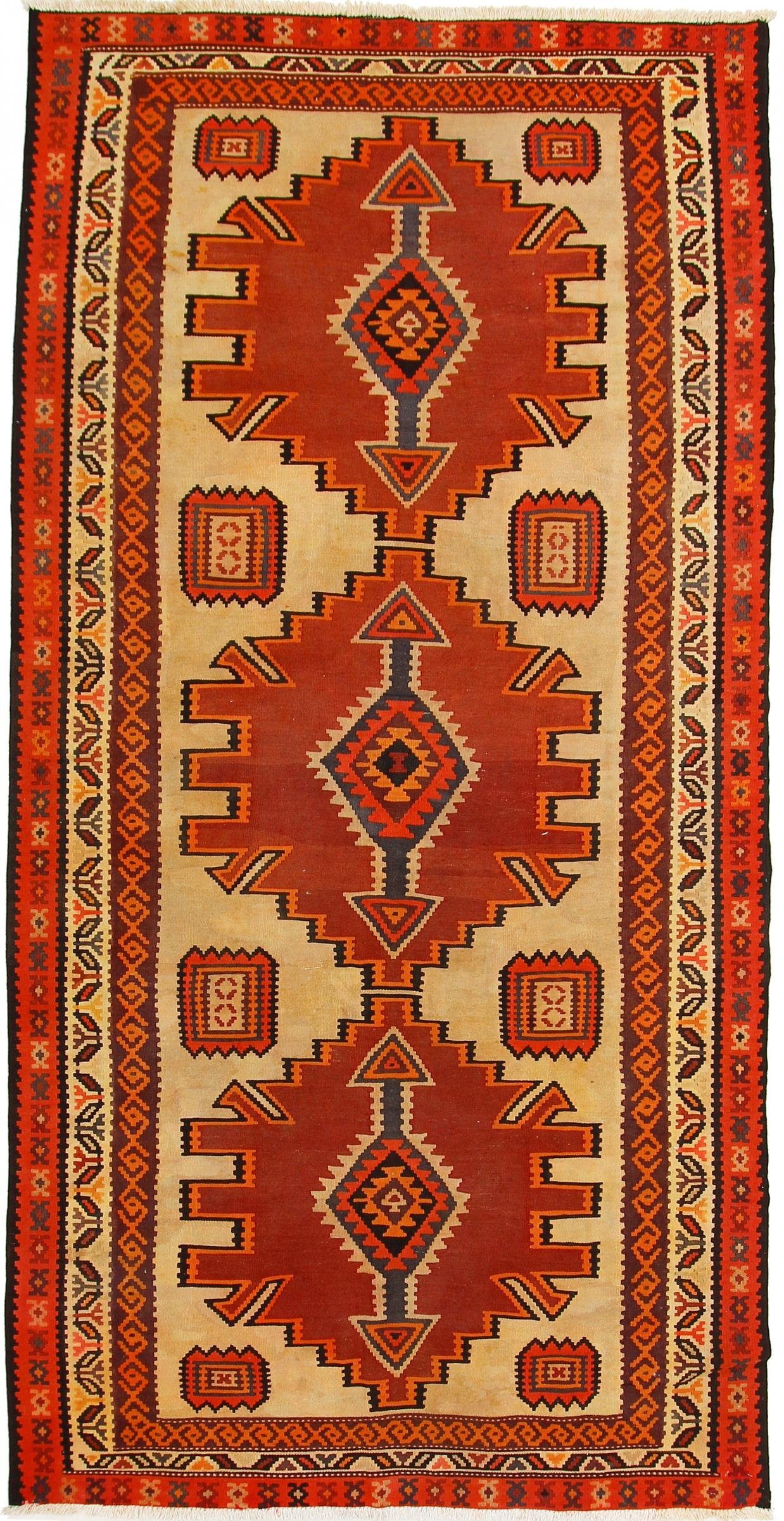 Nain Trading Orientteppich Perser Kelim Fars Azerbaijan Antik 317x162 Handgewebt Orientteppich, Дорожка, Höhe: 0.4 mm