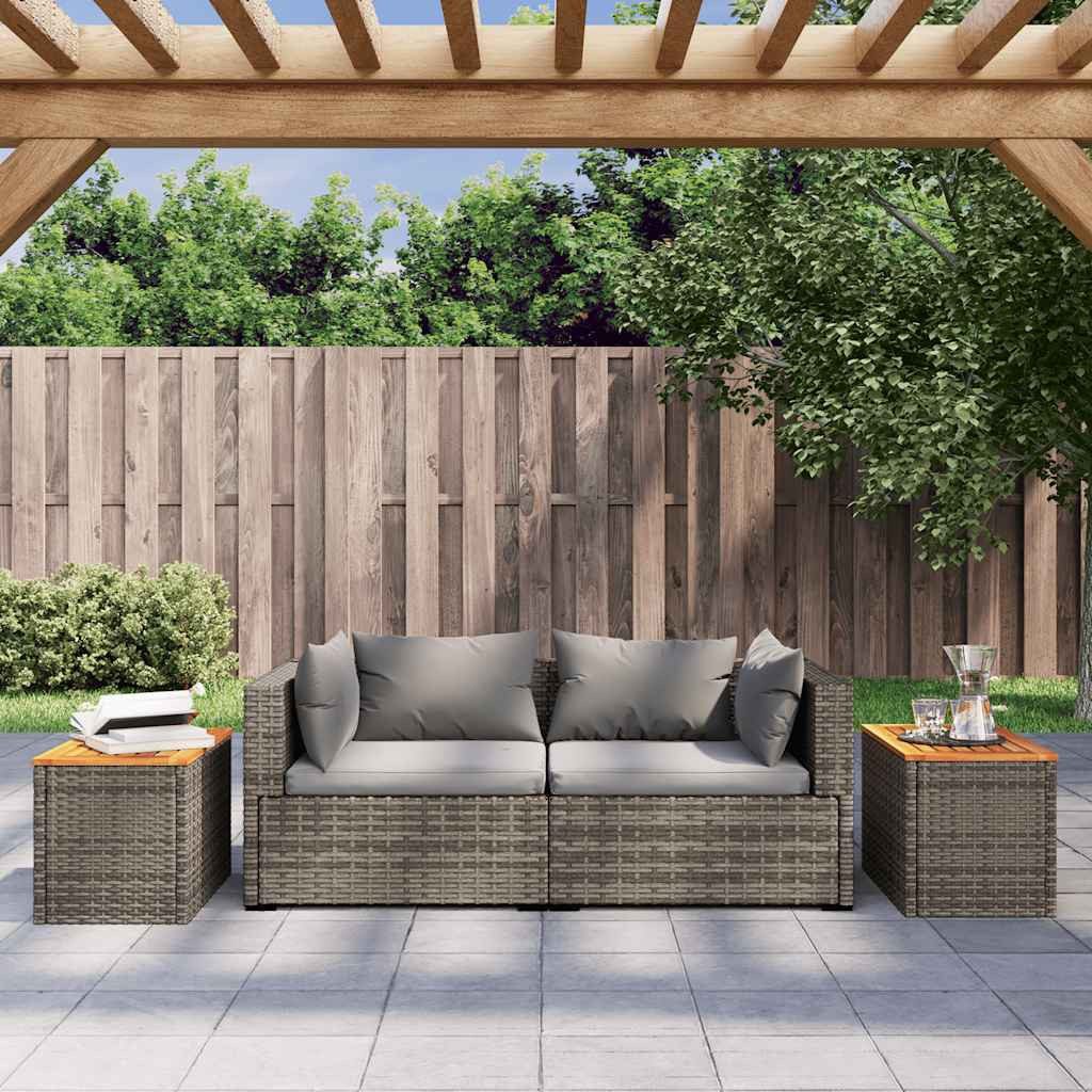 vidaXL Gartentisch Garten-Beistelltische 2 Stk. Grau günstig online kaufen