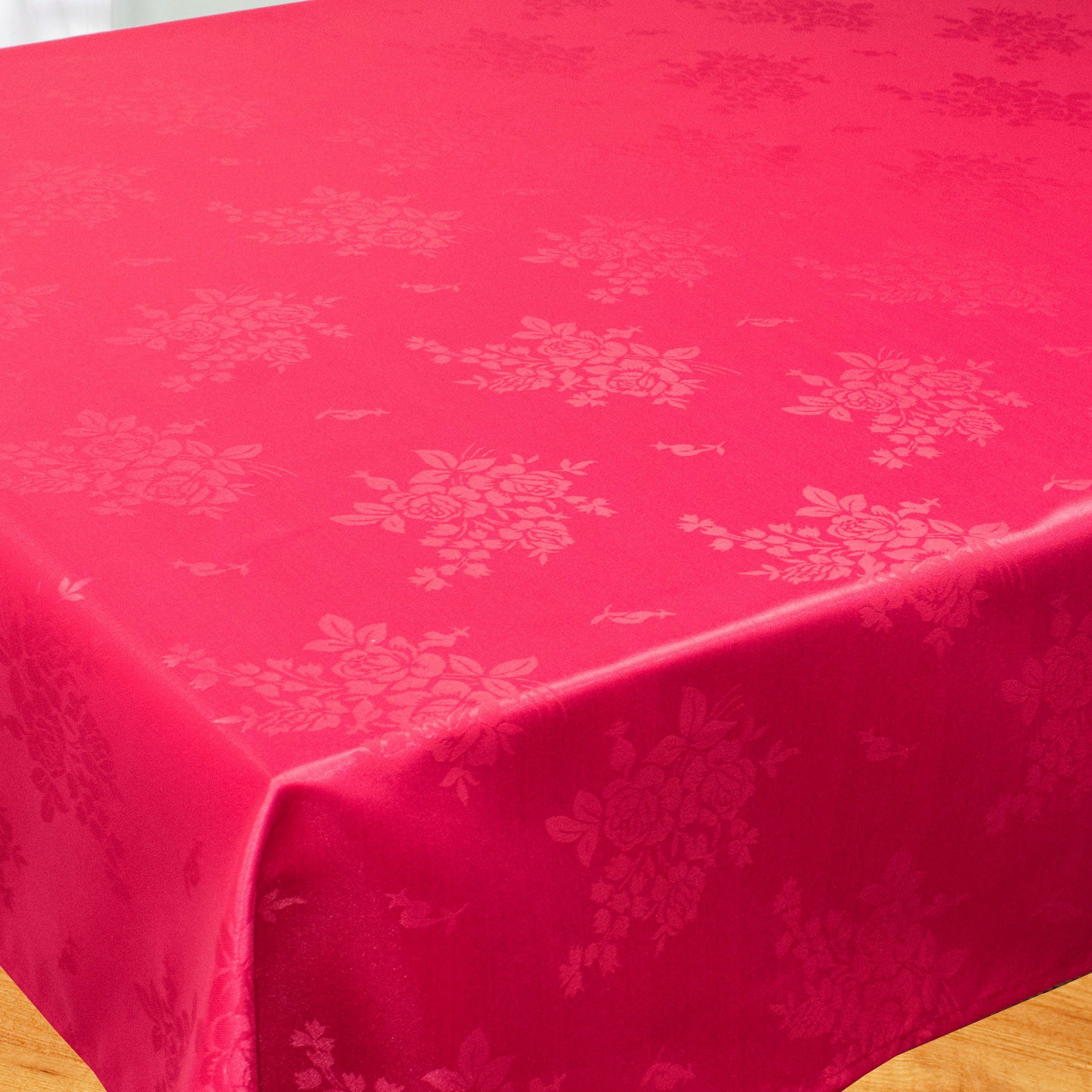 Delindo Lifestyle Tischdecke Rosenbouquet (1-tlg), mit Fleckschutz rot | Tischdecken