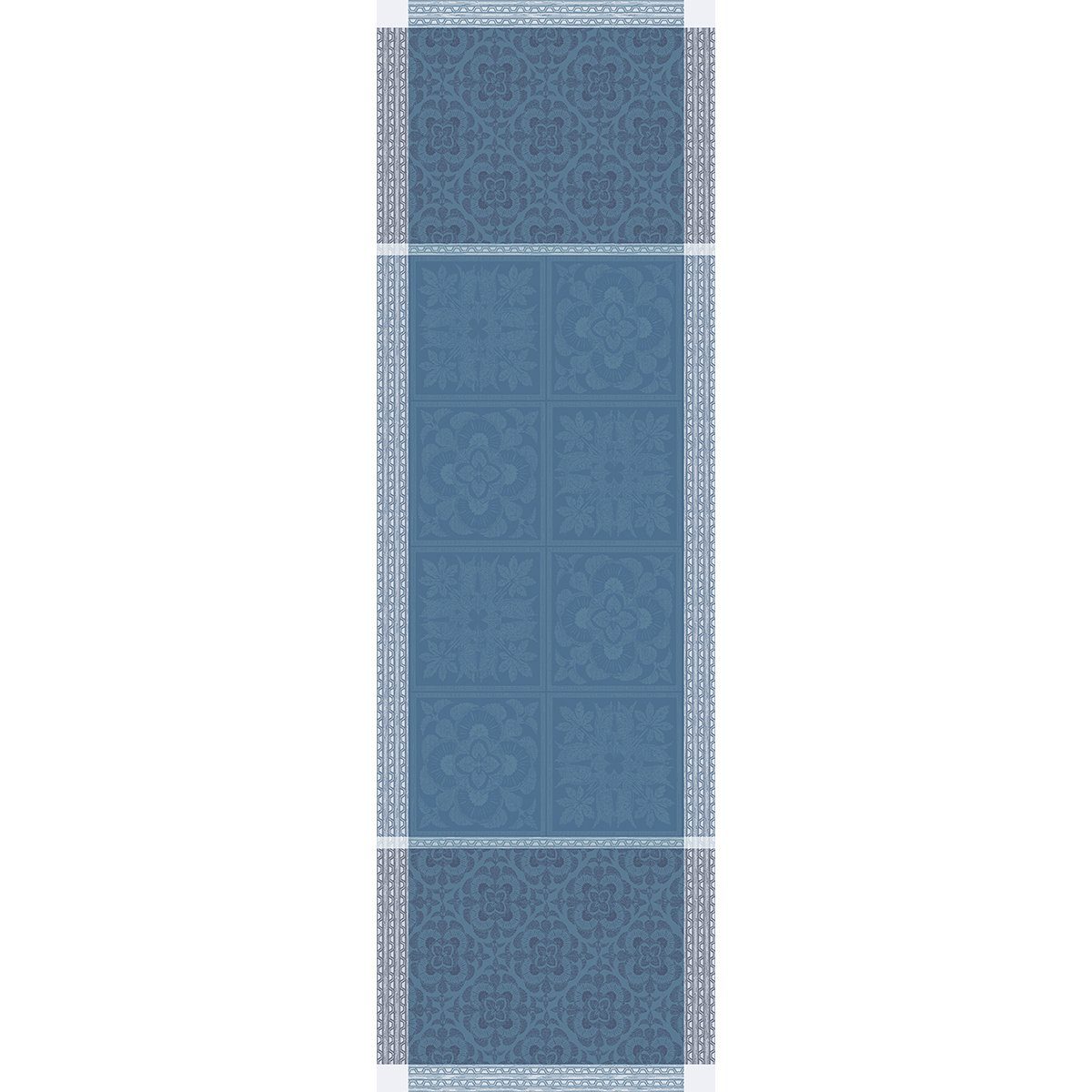 Garnier Thiebaut Tischläufer Tischläufer Harmonie cm, Bleu 54x174 jacquard-gewebt