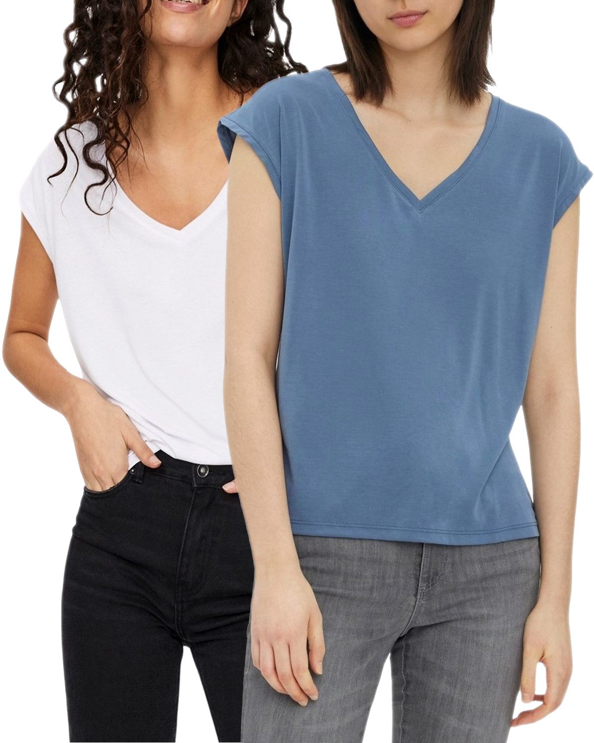 Vero Moda T-Shirt (2er-Pack) Basic Shirt günstig online kaufen