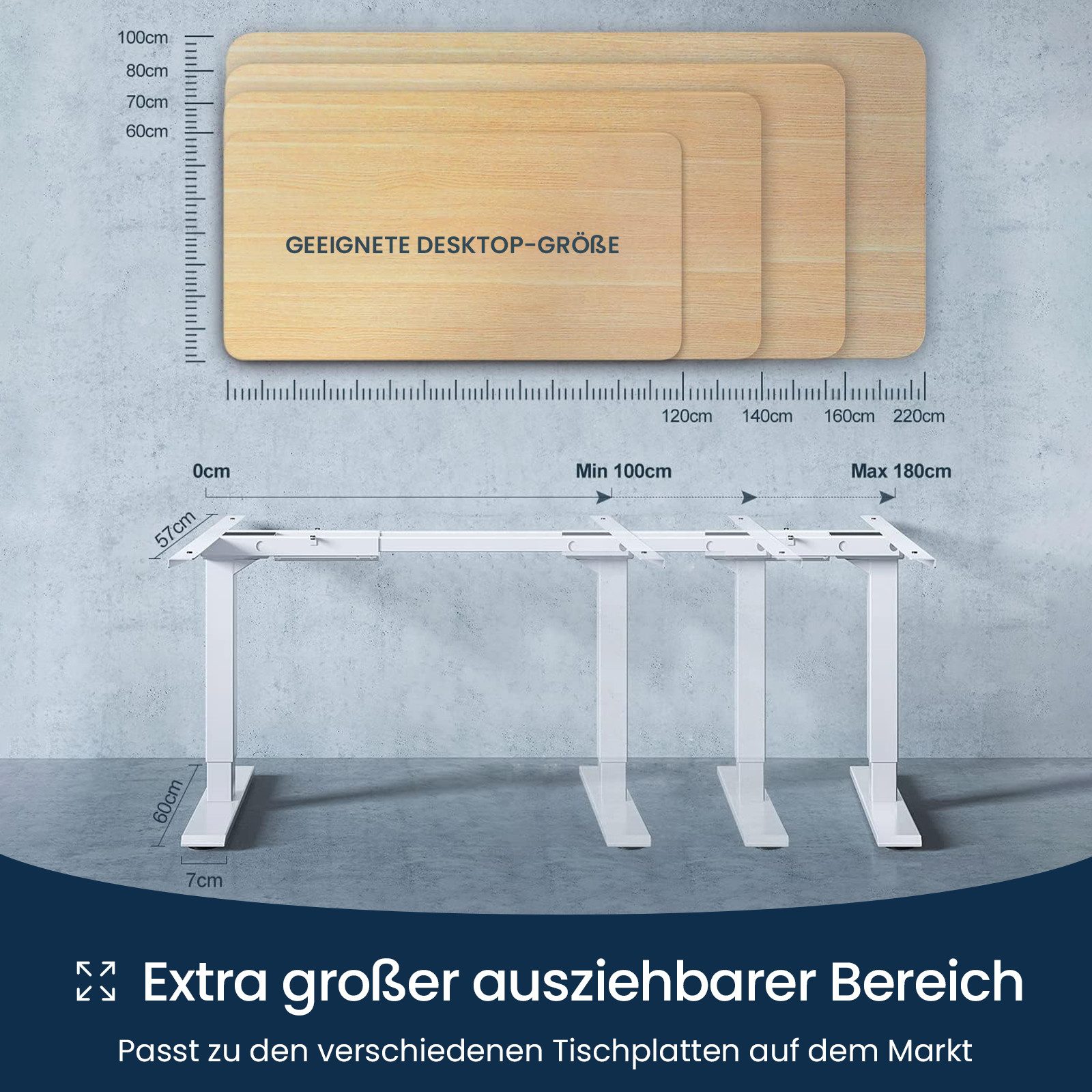 MAIDESITE Schreibtisch ​Elektrisch höhenverstellbarer mit 2 günstig online kaufen