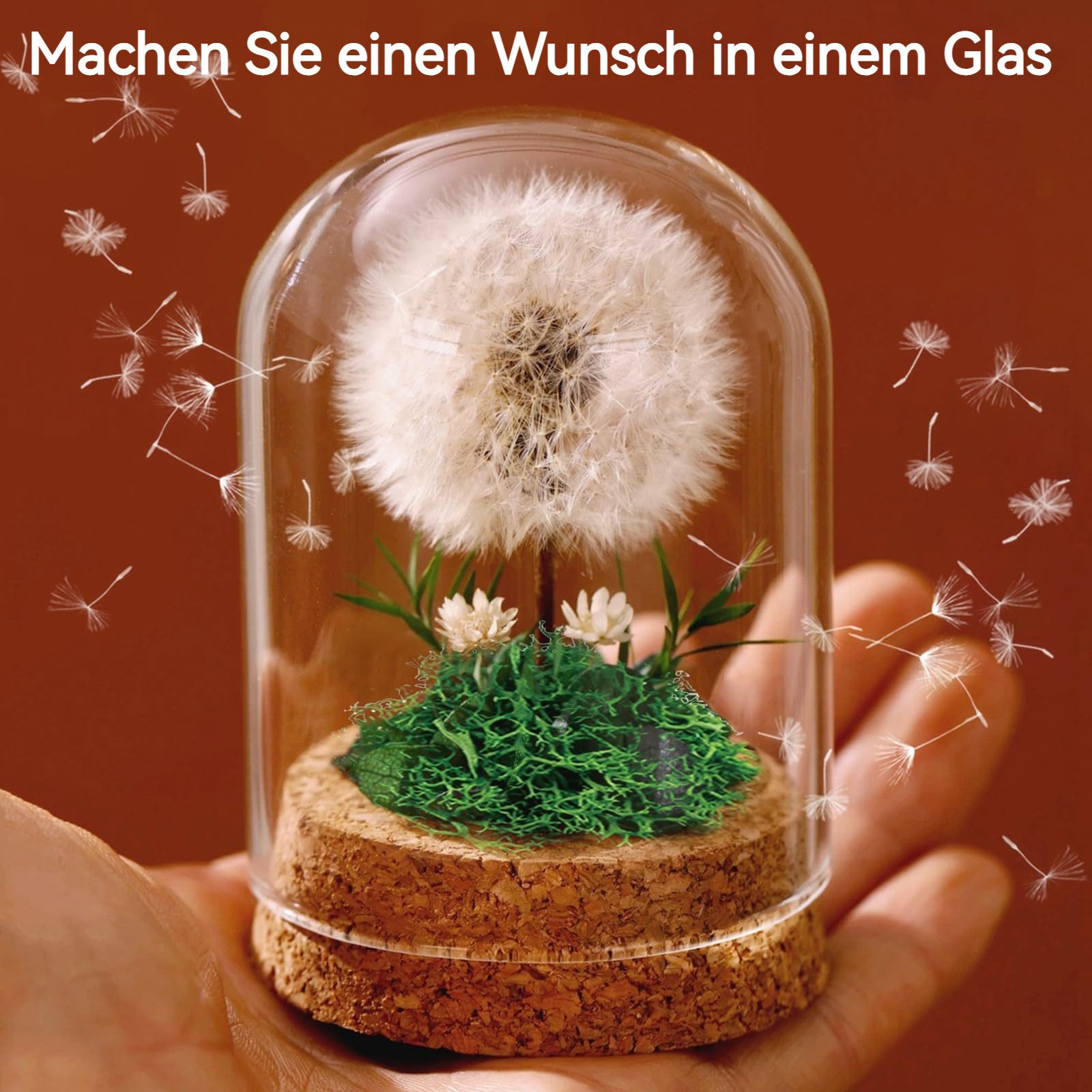 Kunstblume Wunscherfüller LED-Pusteblume im Glas – günstig online kaufen