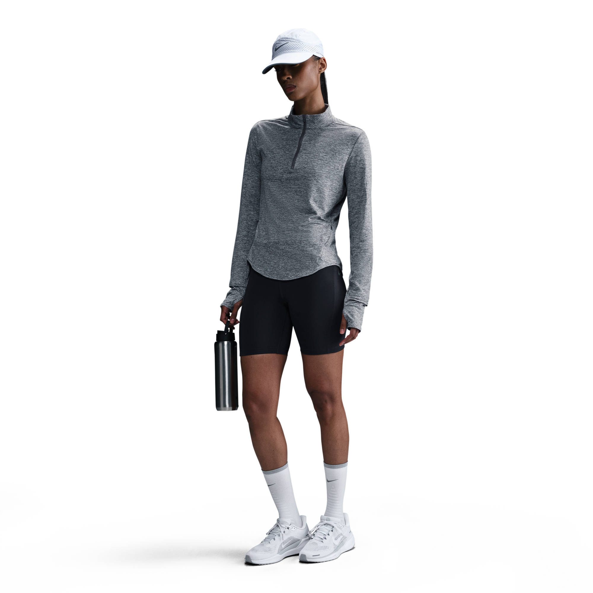 Nike Lauftop W NK SWIFT DF UV HZ TOP hochschließender Kragen, Reißverschluss, atmungsaktiv