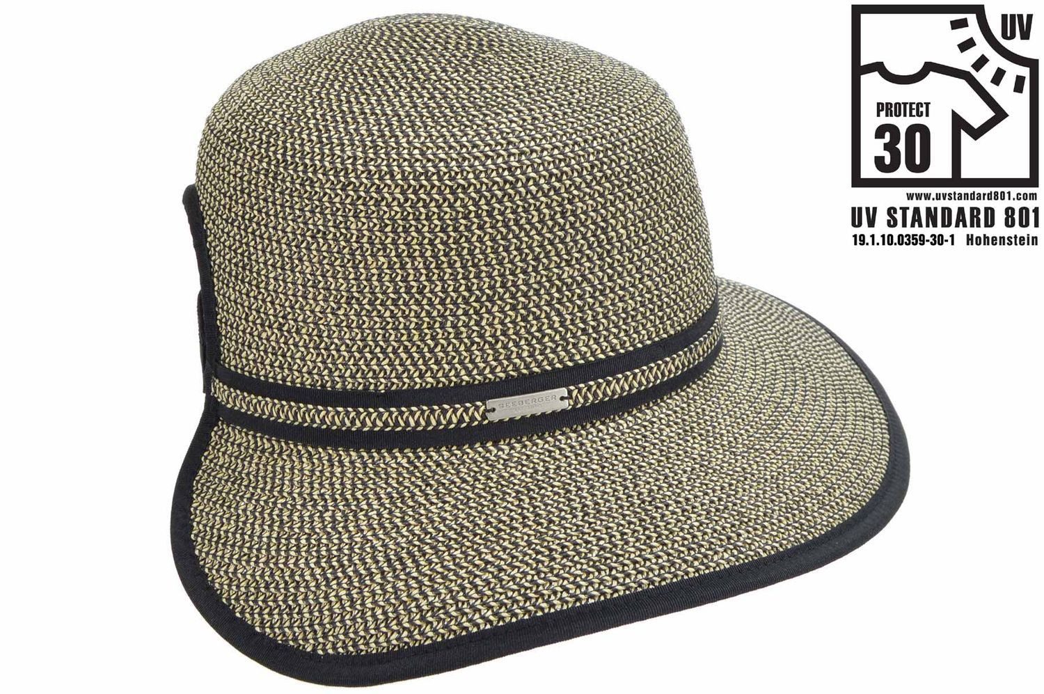 Seeberger Strohhut Schute mit Klettverschluss hinten UV Schutz 30