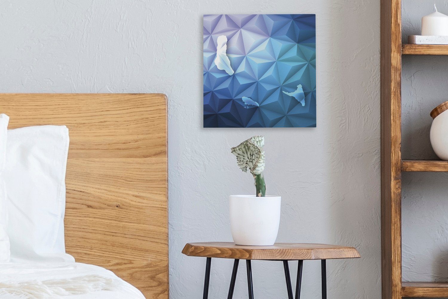 OneMillionCanvasses® Leinwandbild Komoren Illustration Leinwand Hintergrund, Schlafzimmer (1 einem für Bilder Wohnzimmer auf modernen St), geometrischen