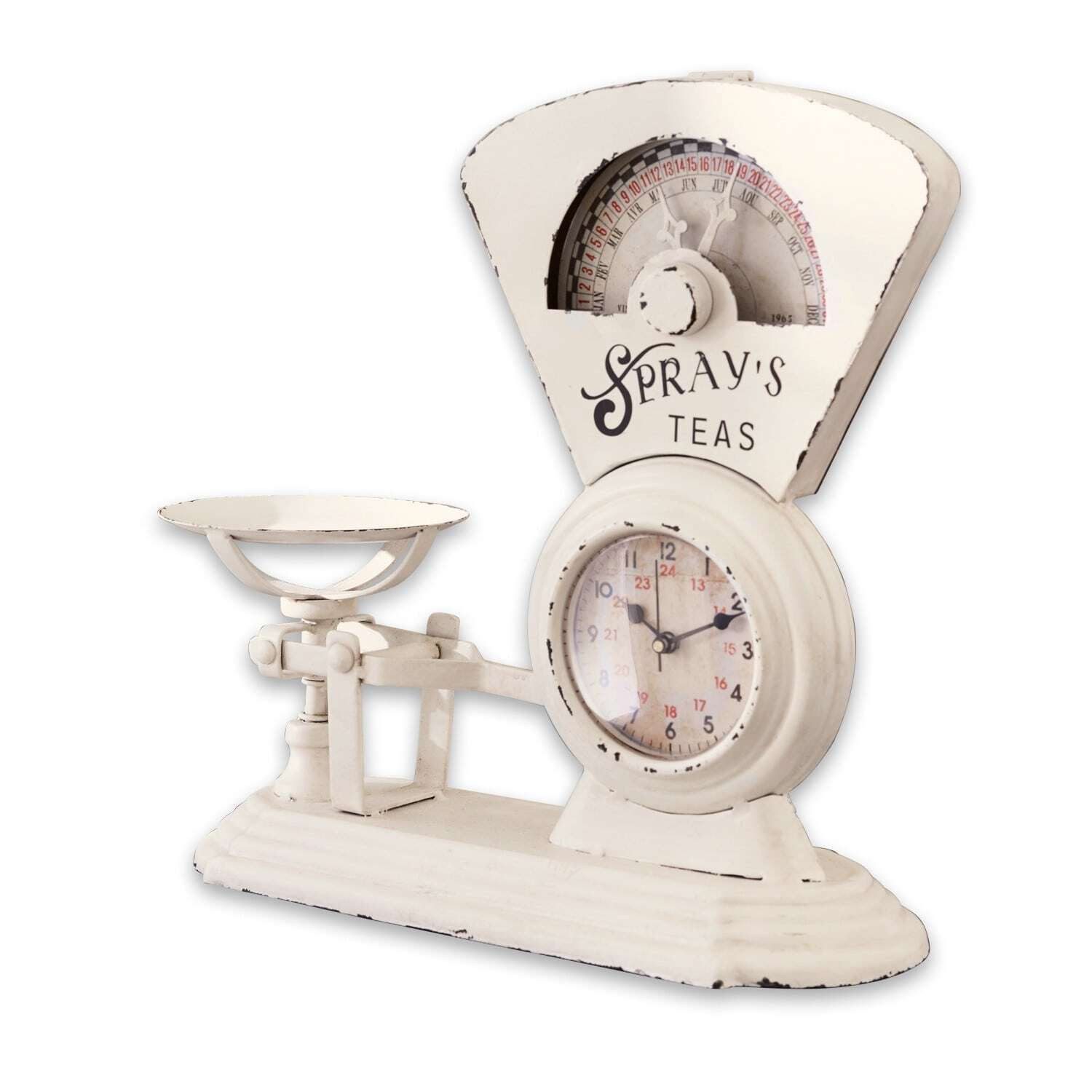 Mirabeau Wanduhr Uhr Balances antikweiß