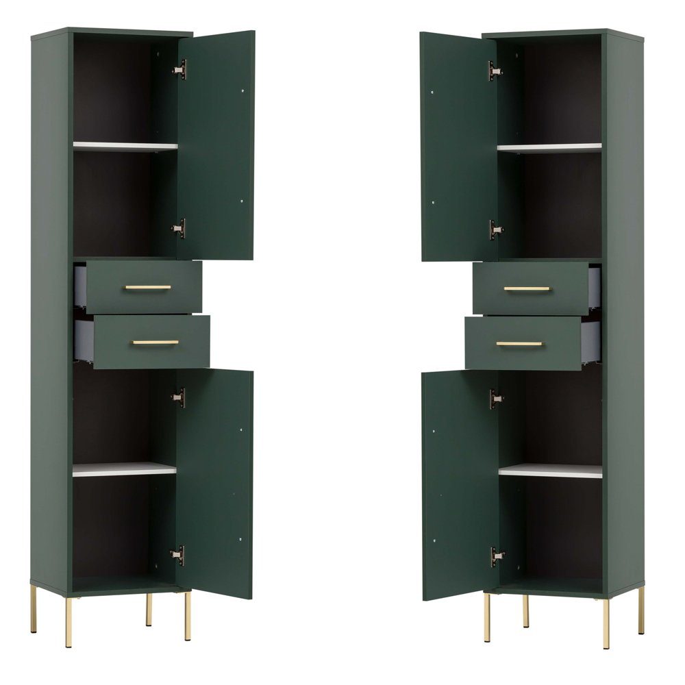 Lomadox Hochschrank KELLA-80 schmaler Hochschrank in waldgrün, B/H/T: ca. 40,5/184,3/33,1 cm