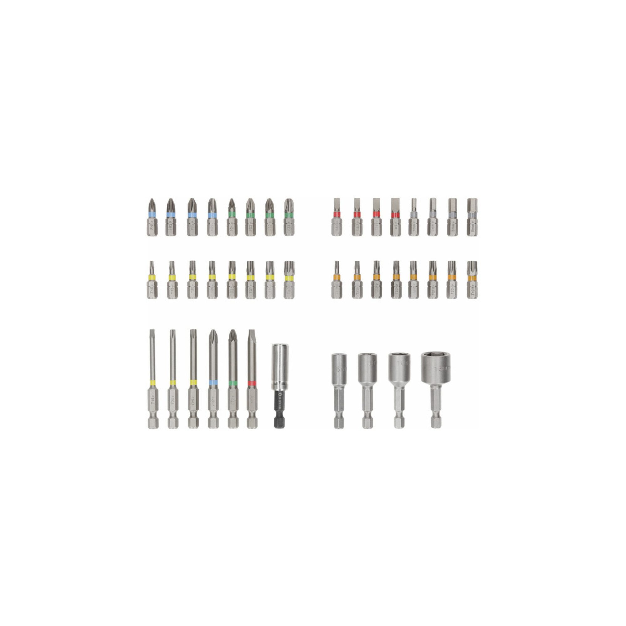 Bosch Professional Bit- und Steckschlüsselset Bosch Extra Hard Schrauberbit-Set, Auststeller, 43‑tlg.