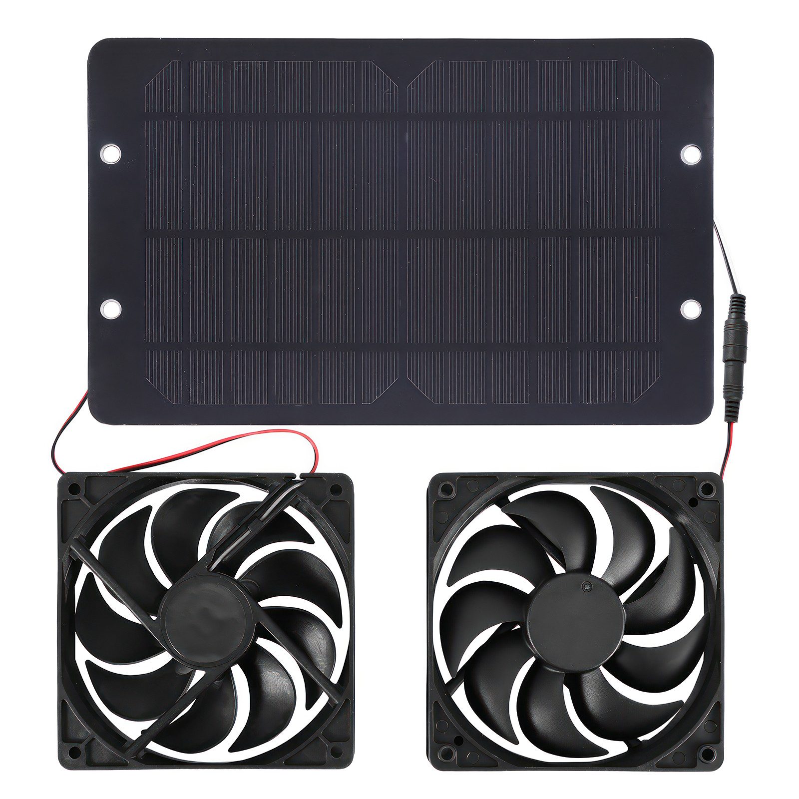 Wandventilator Solar Ventilator,10W Solarpanel,Wetterfest,DC Doppelventilator