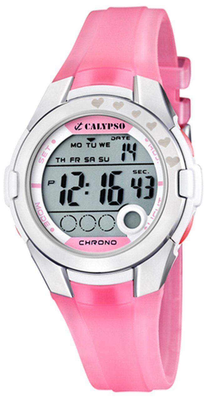 CALYPSO WATCHES Chronograph Digital Crush, K5571/2, Armbanduhr, Quarzuhr, Damenuhr, Digitalanzeige, Datum, Stoppfunktion