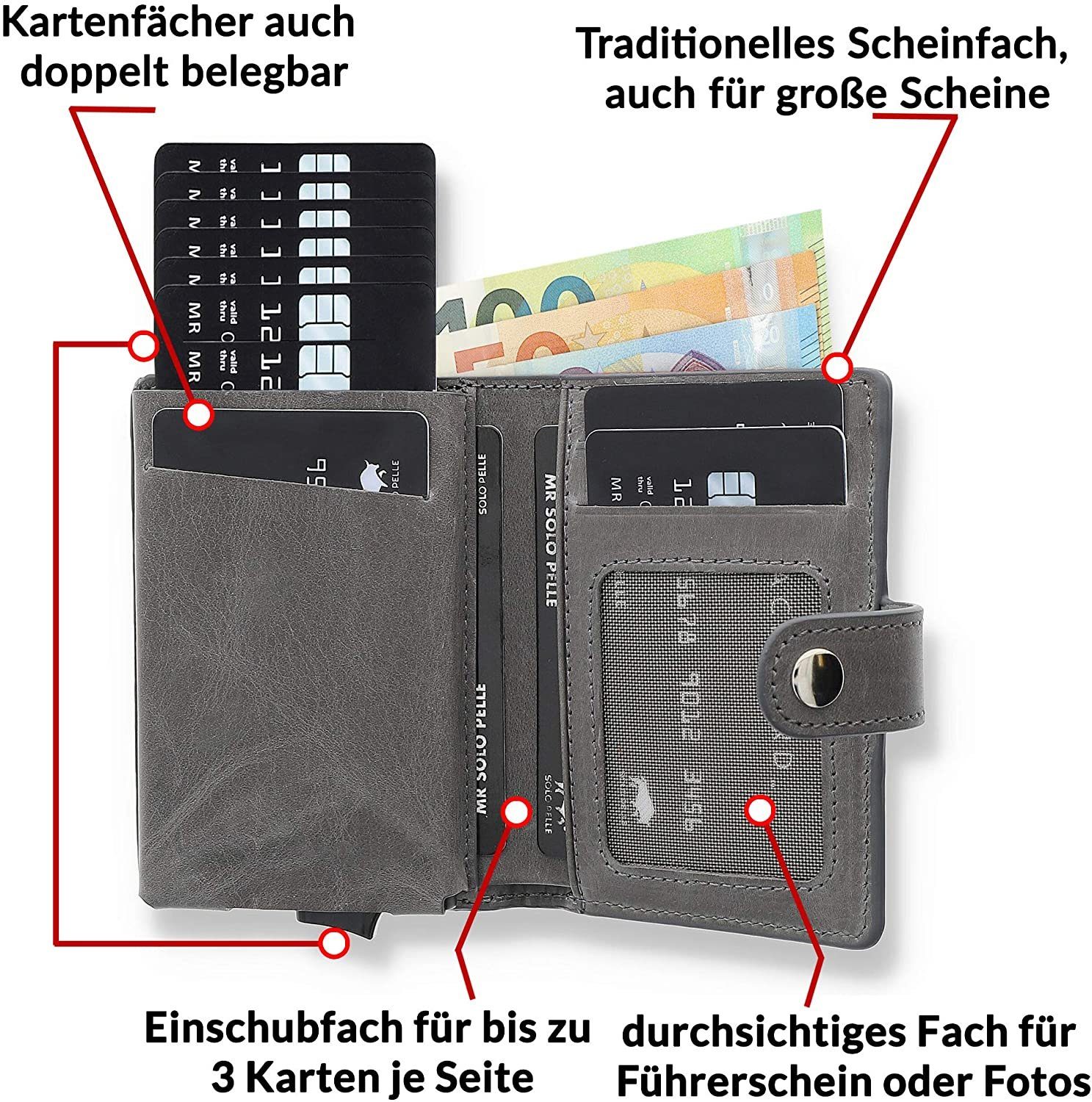 Solo Pelle Mini Geldbörse Q-Wallet Leder günstig online kaufen