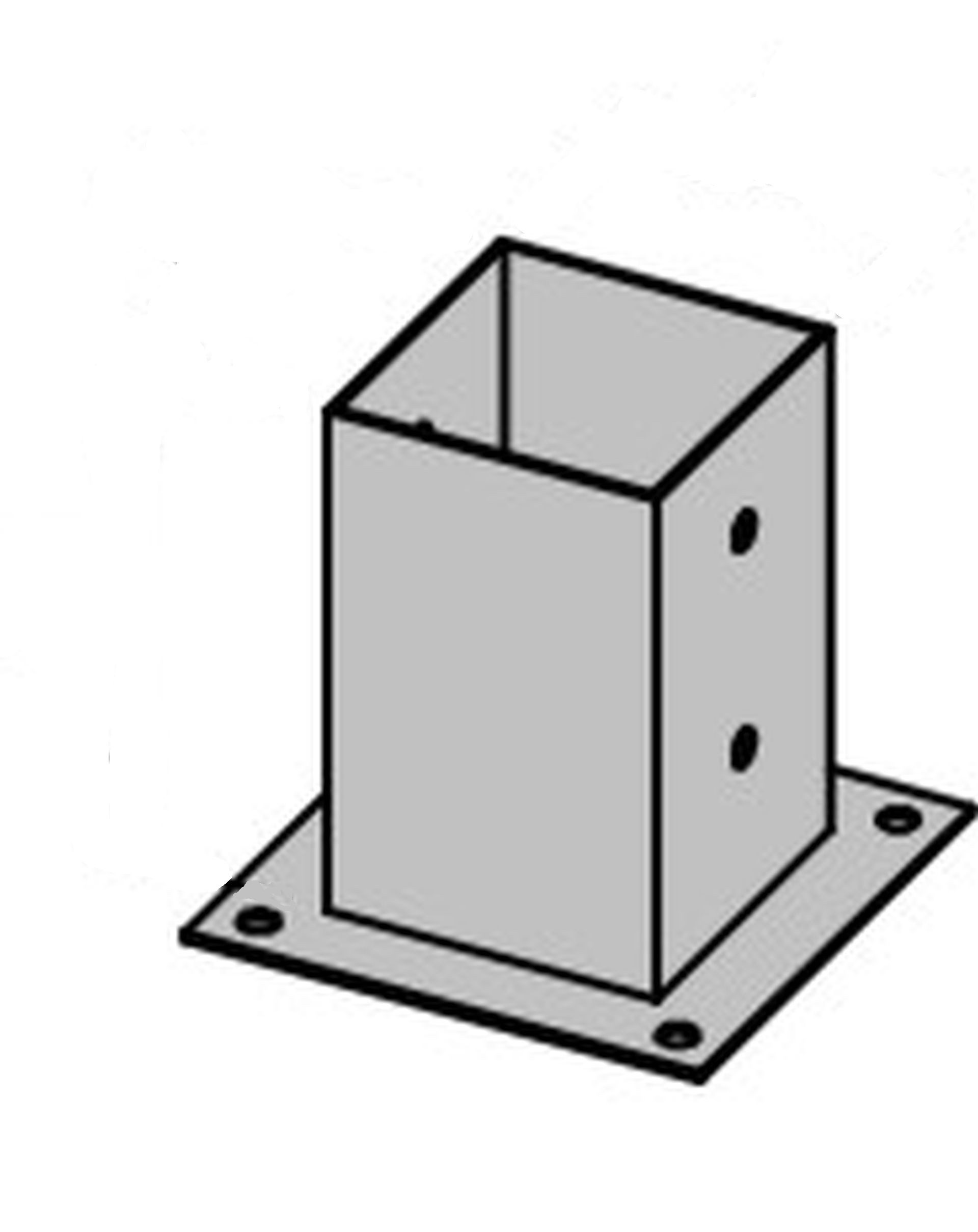 GartenLand Zaunpfosten Pfostenträger zum Aufschrauben Hülse für 7×7 Pfosten, (Set, ohne Befestigung)