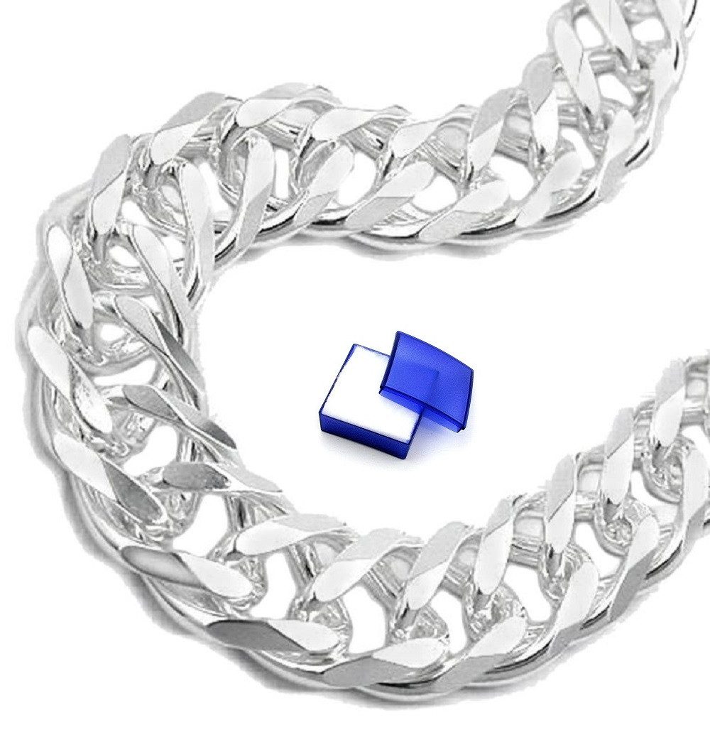 unbespielt Gliederarmband Armband 11 x 3,5 mm Zwillingspanzer 925 Silber 21 cm kl. Schmuckbox, Silberschmuck für Damen und Herren
