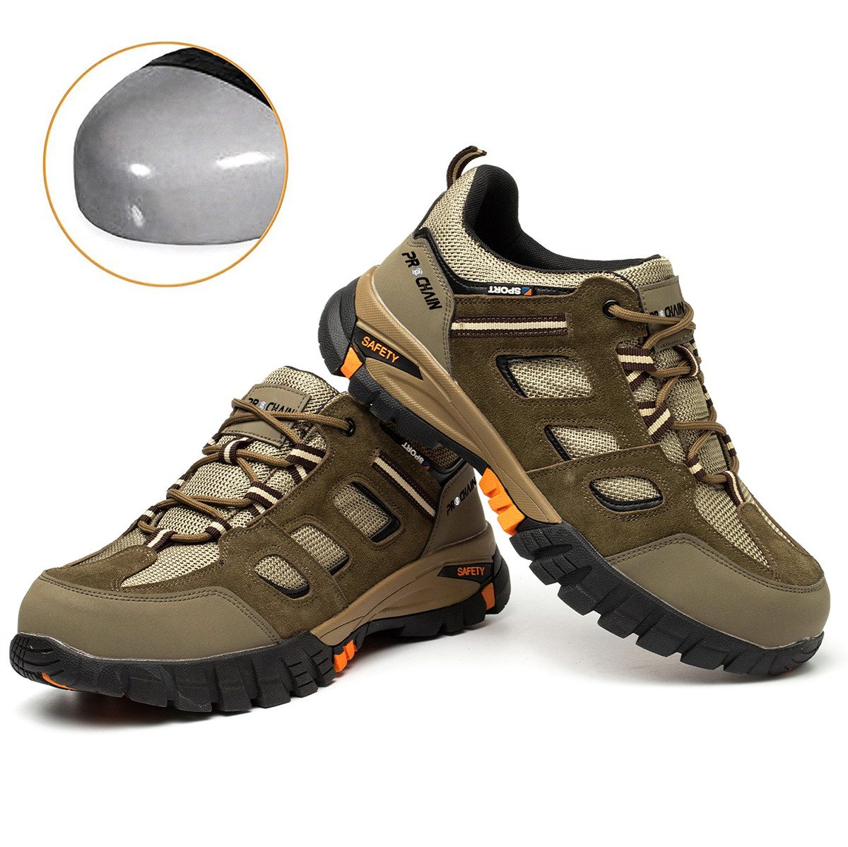 PROCHAIN Arbeitsschuhe Modische Herren Sicherheitsschuh (Stahlkappe Arbeitsschuhe chutzschuhe Schutzausrüstung, sportlich, bequem, leicht, atmungsaktiv, weich und rutschfest) Herren- und Damenmodelle Indoor und Outdoor