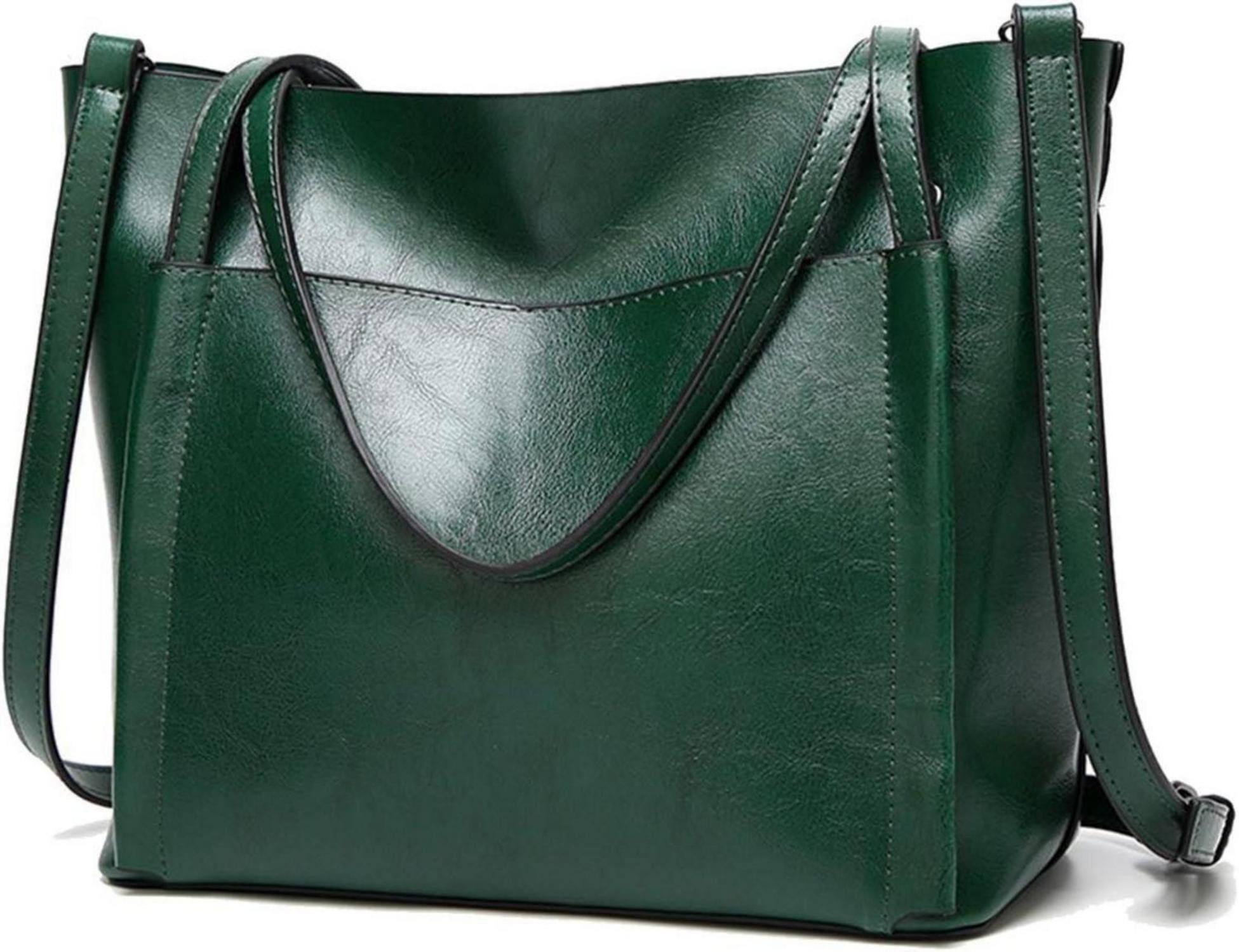Shopper Damen Groß Shopper PU-Leder Schultertasche Umhängetasche Blau