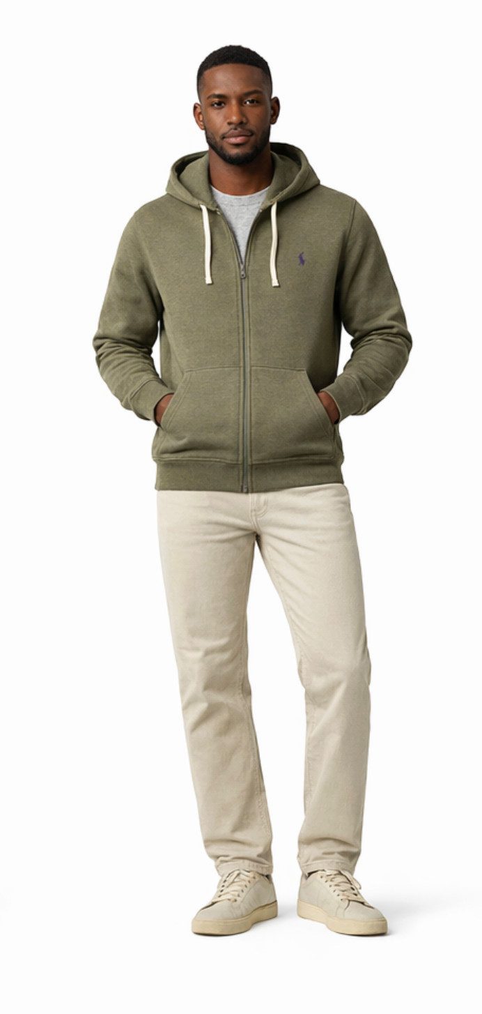 Polo Ralph Lauren Kapuzensweatjacke Sweatjacke Fleece Innenfutter Hooded Sweatshirt Sofort authentifizierbar durch QR-Code über das Ralph Lauren System