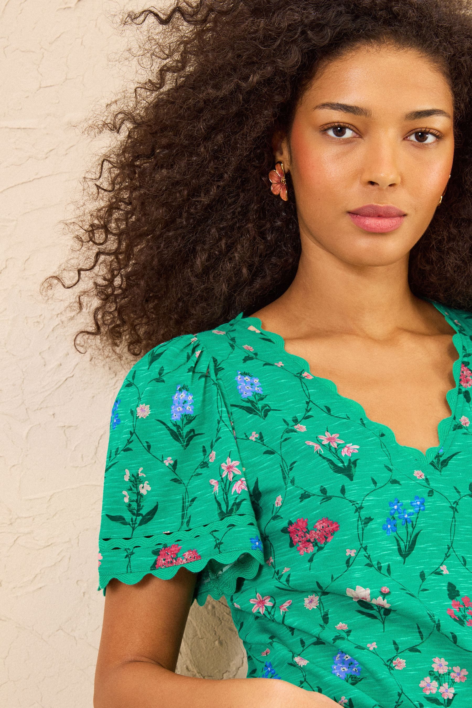 Love & Roses T-Shirt Love & Roses T-Shirt mit Bogenkante, Regular (1-tlg)