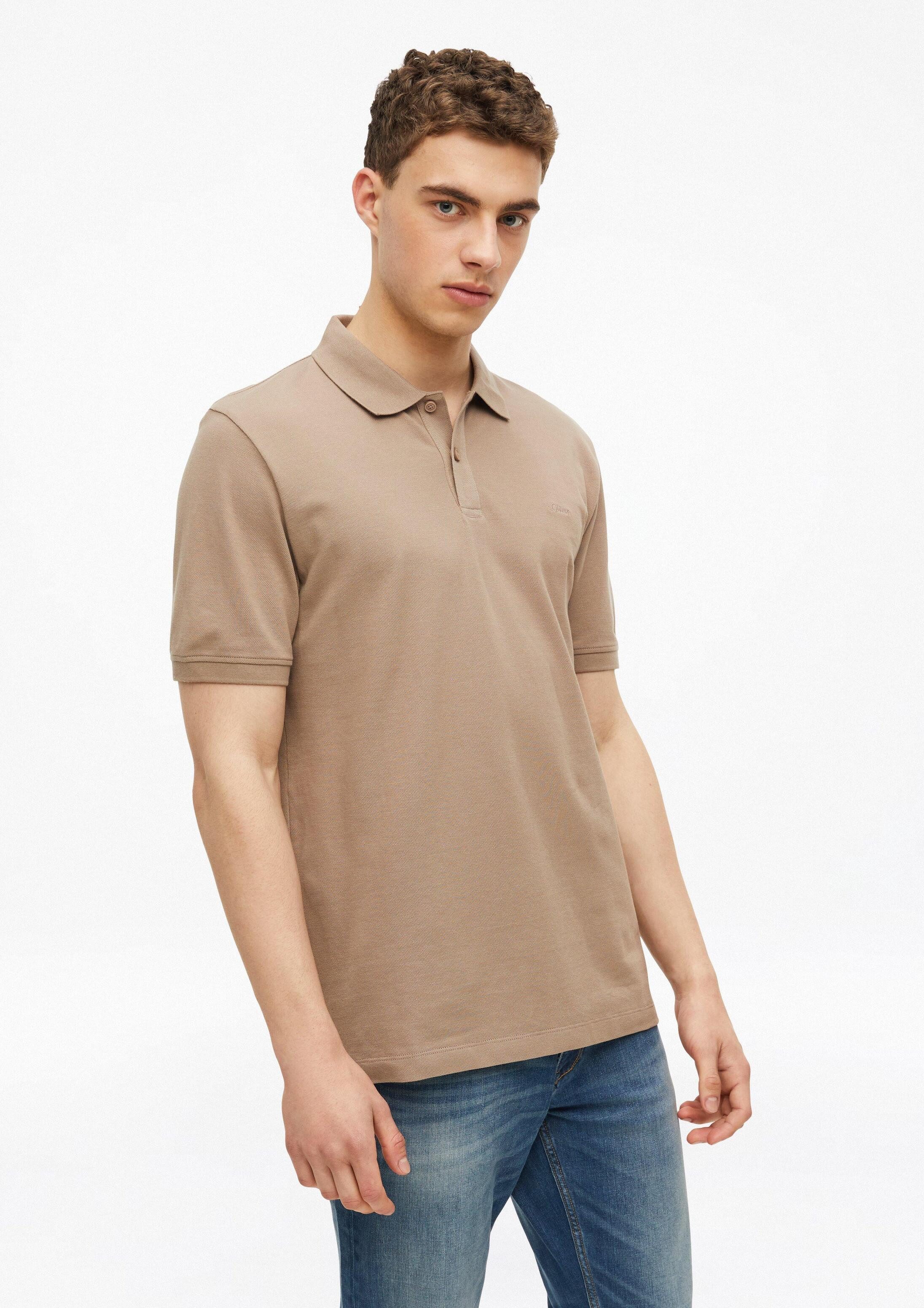 s.Oliver Kurzarmshirt Polo-Shirt Poloshirt aus Baumwollpiqué