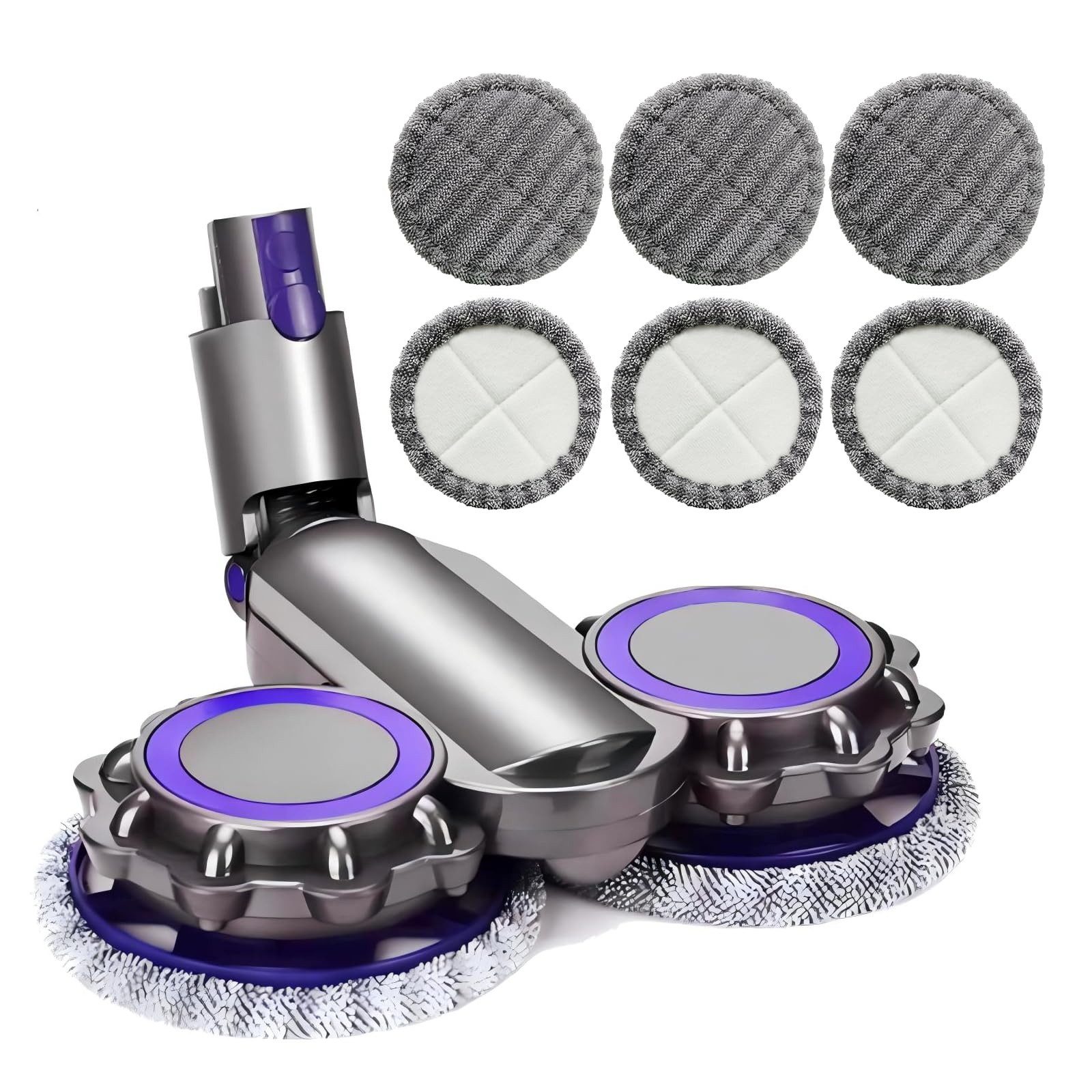 YUBRO-STUDIO Staubsaugerdüsen-Set Elektrischer Doppel-Wischkopf für Dyson V7/V8/V10/V11 Nass/Trocken