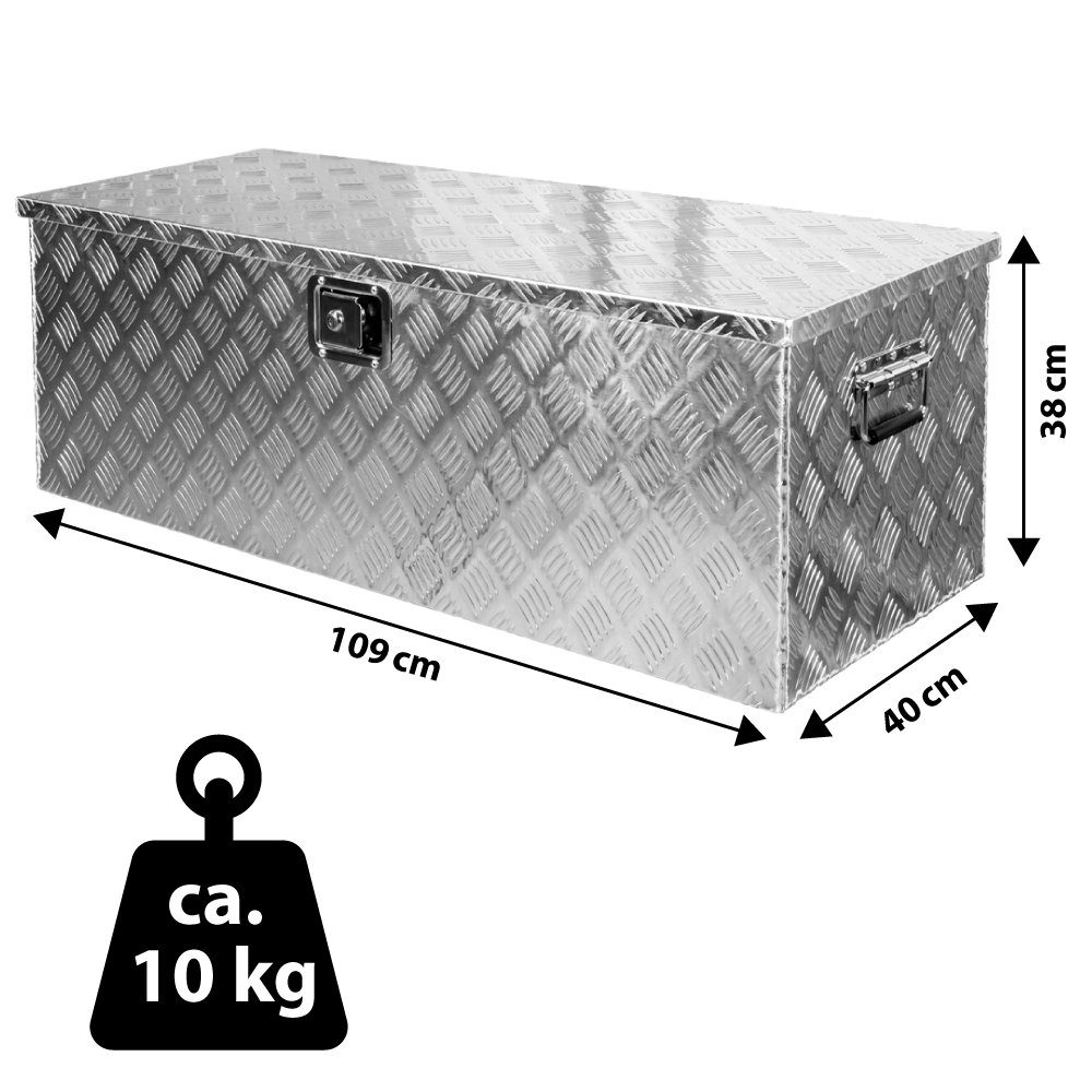 Trucky Anhänger-Deichselbox Truckbox Box Werkzeugkiste Anhängerbox Deichselbox Aluminium D160