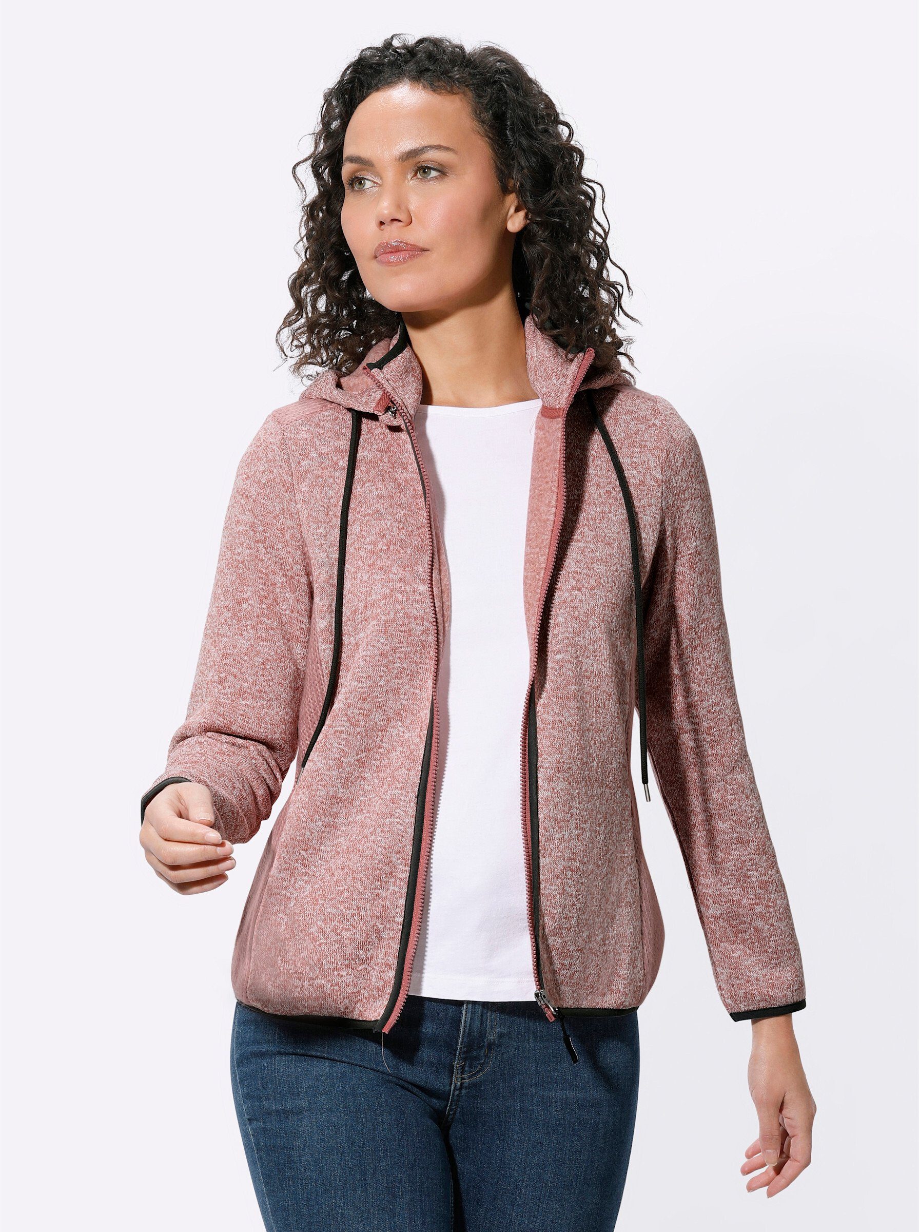 Fleecejacke Strickfleece-Jacke Langarm