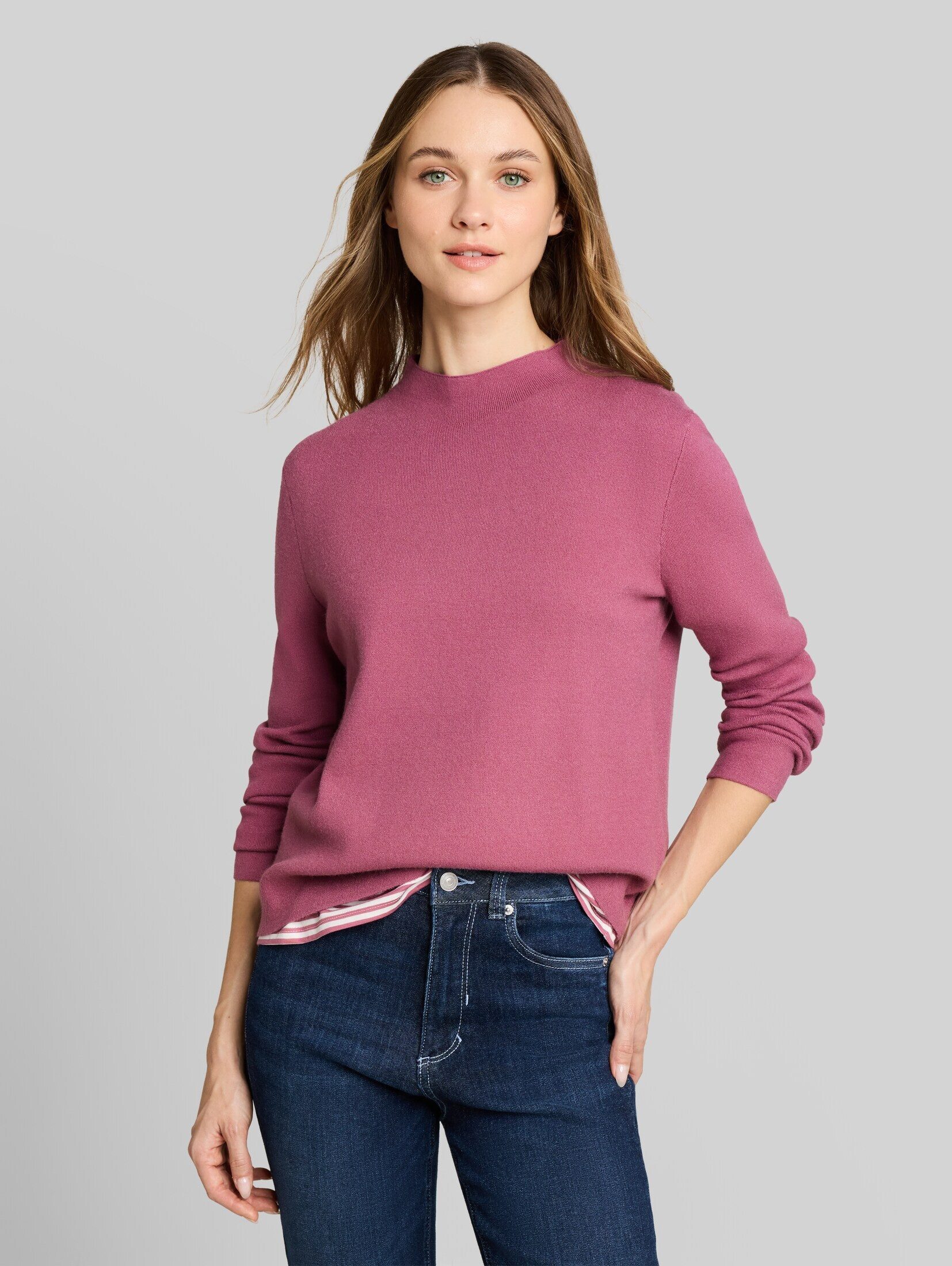 TOM TAILOR Denim Strickpullover Pullover & Strickjacken Strickpullover mit Stehkragen