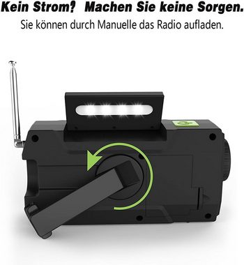 Uniquebella Solarradio, Handkurbel, AM/FM Wetterradio Notfallradio (Baustellenradio, LED Taschenlampe, Leselampe, SOS-Alarm, Vielseitige Auflademöglichkeiten, Kompakt und wasserdicht)