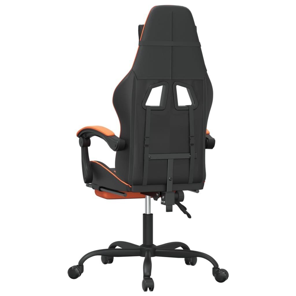 | Schwarz Gaming-Stuhl Fußstütze und mit St) Orange Gaming-Stuhl und Kunstleder Orange Schwarz Orange vidaXL (1 Schwarz und