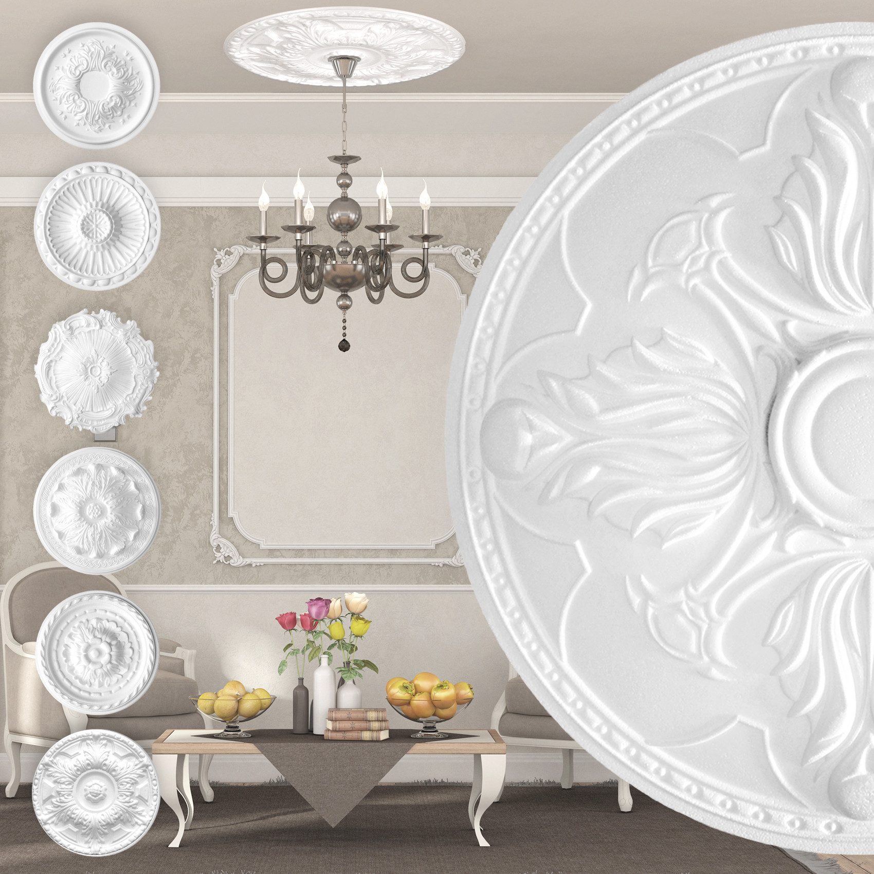 marbet design Wanddekoobjekt R-26 (Stuckrosette aus günstig online kaufen