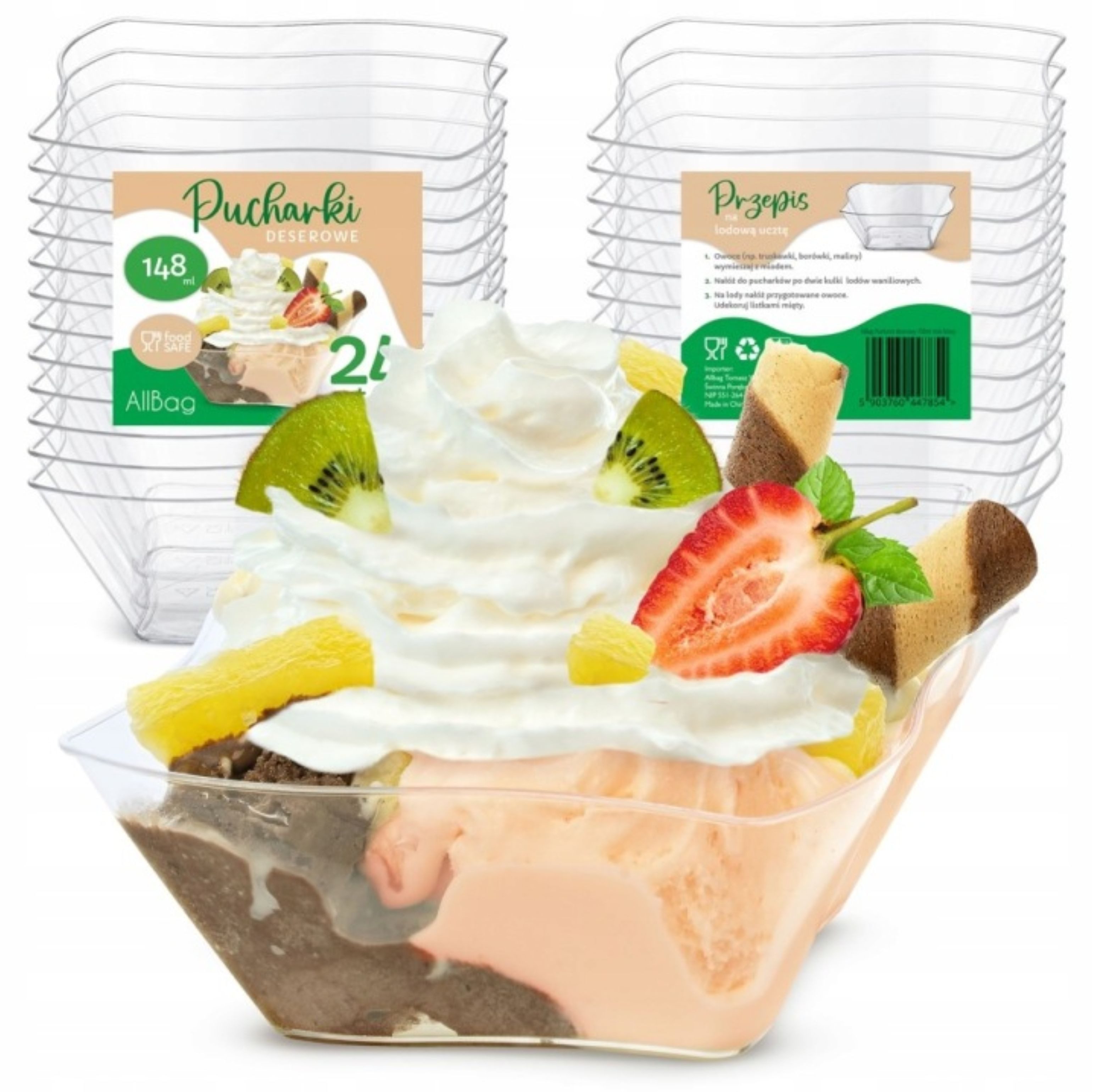 Festivalartikel Dessertschale Dessertbecher 148 ml 24 Stück Mehrweg Party Snack Cups Wave Design, (1-tlg)