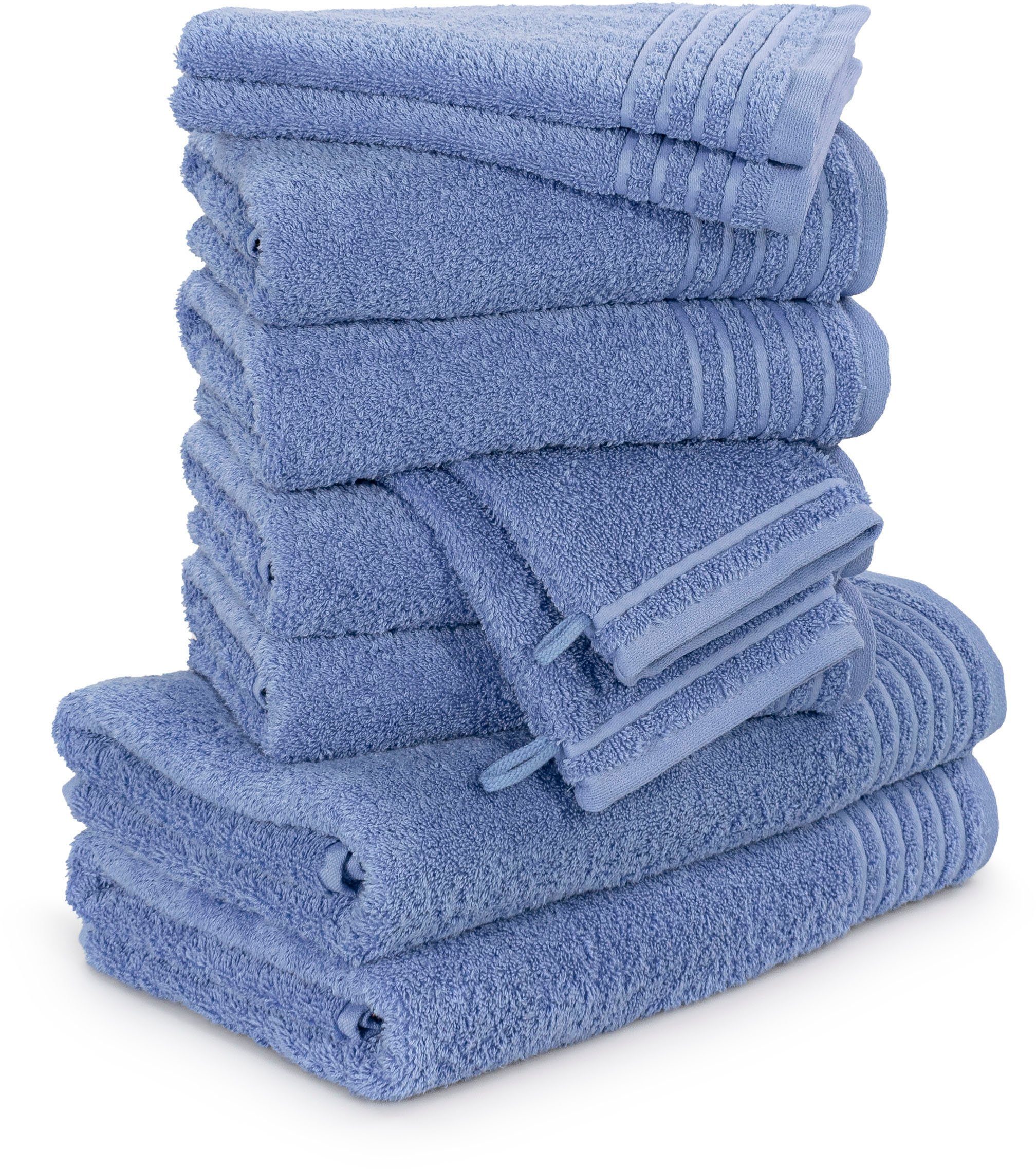 Möve Handtuch Set New Classic, Walkfrottier (10-St), Waschhandschuhen, Gäste-, Hand- und Duschtüchern, 100% Baumwolle